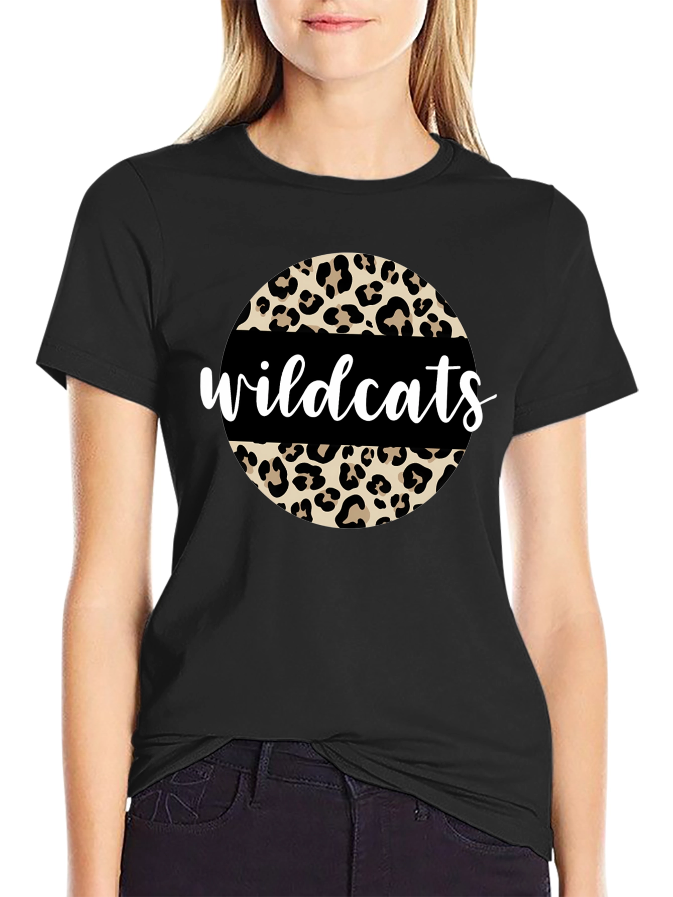 Wildcats Leopard Print Graphic T-Shirt