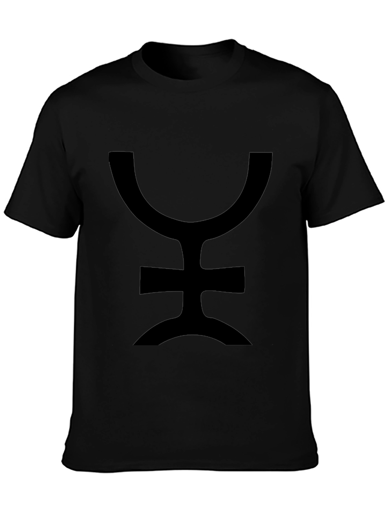 Unique Symbol Graphic Print Black T-Shirt