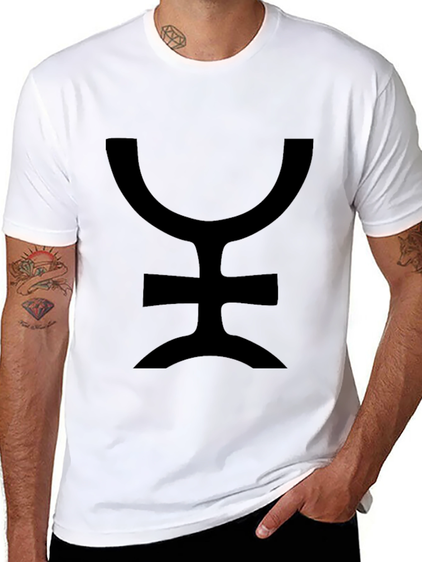 Unique Symbol Graphic Print Black T-Shirt