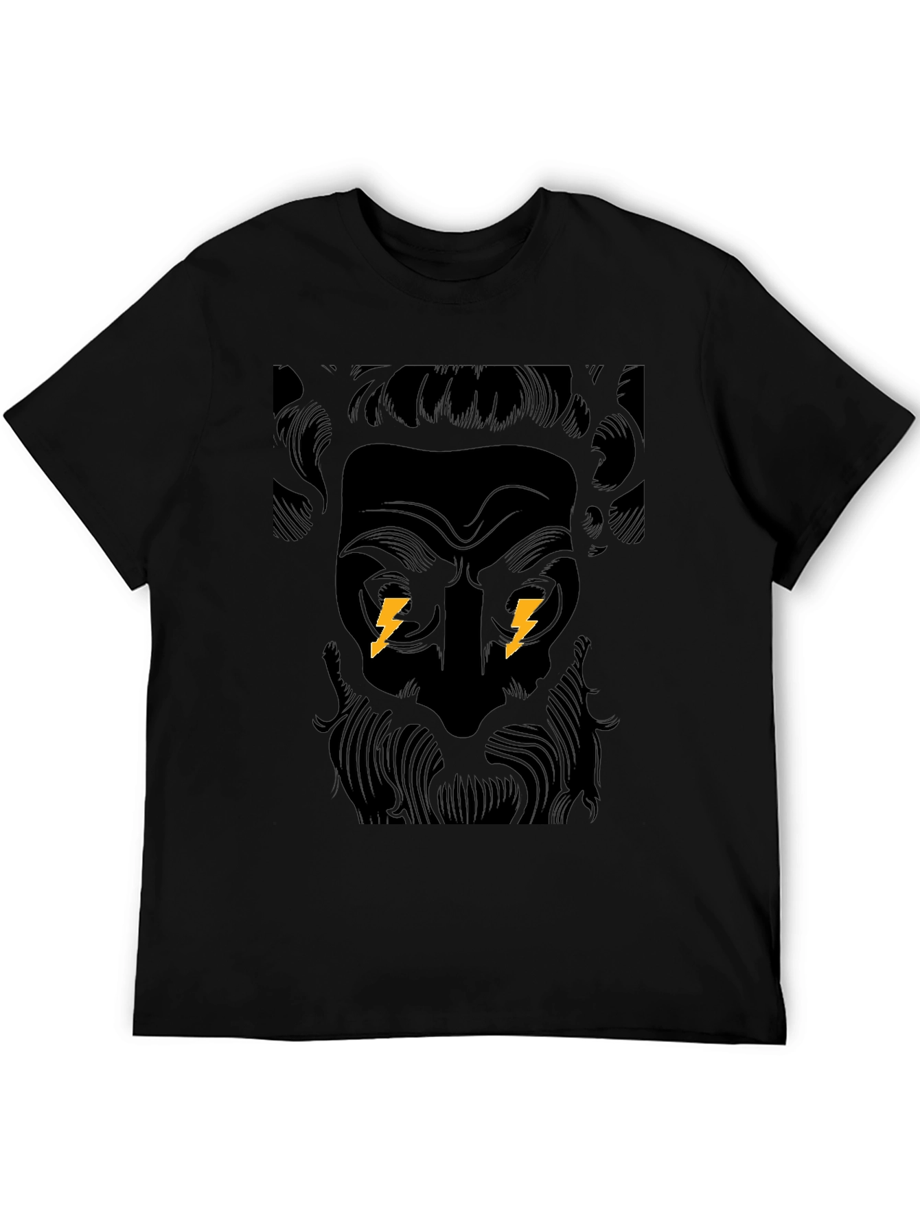 Zeus Bolt Black Graphic Tee - Powerful Design