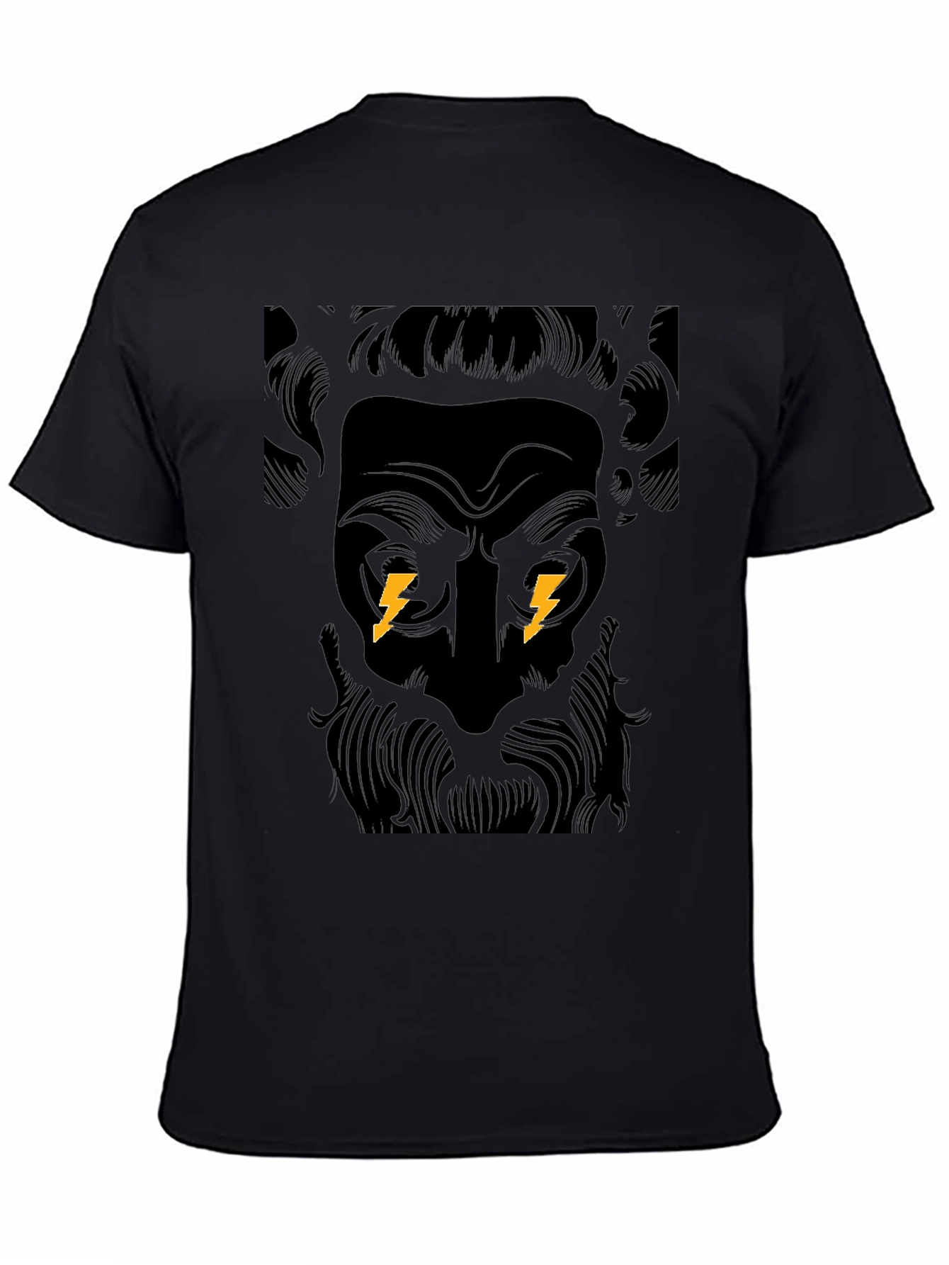 Zeus Bolt Black Graphic Tee - Powerful Design