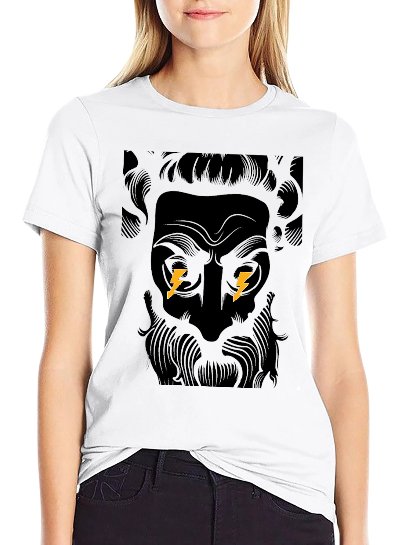 Zeus Bolt Black Graphic Tee - Powerful Design