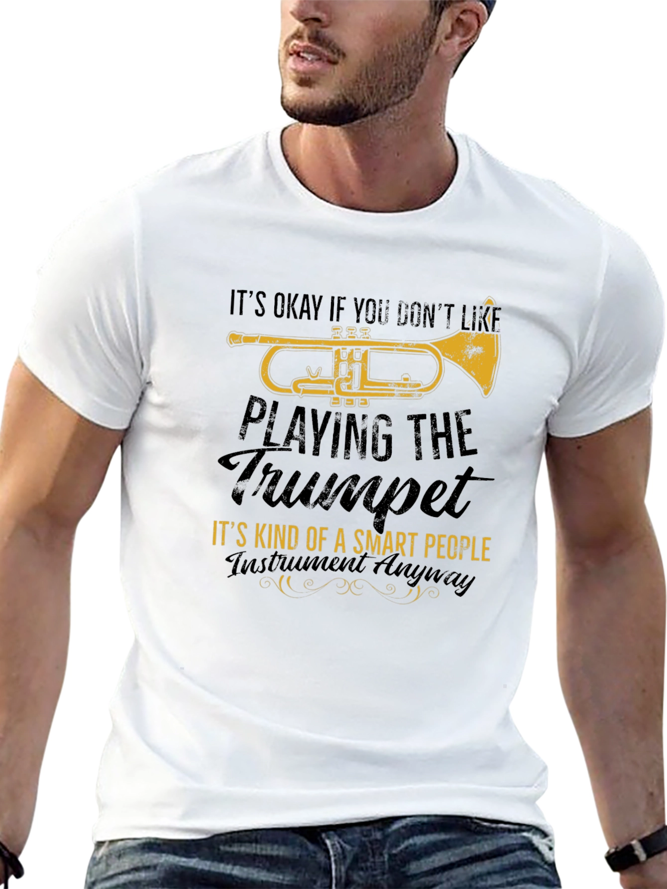 Trumpet Player Smart People Black T-Shirt