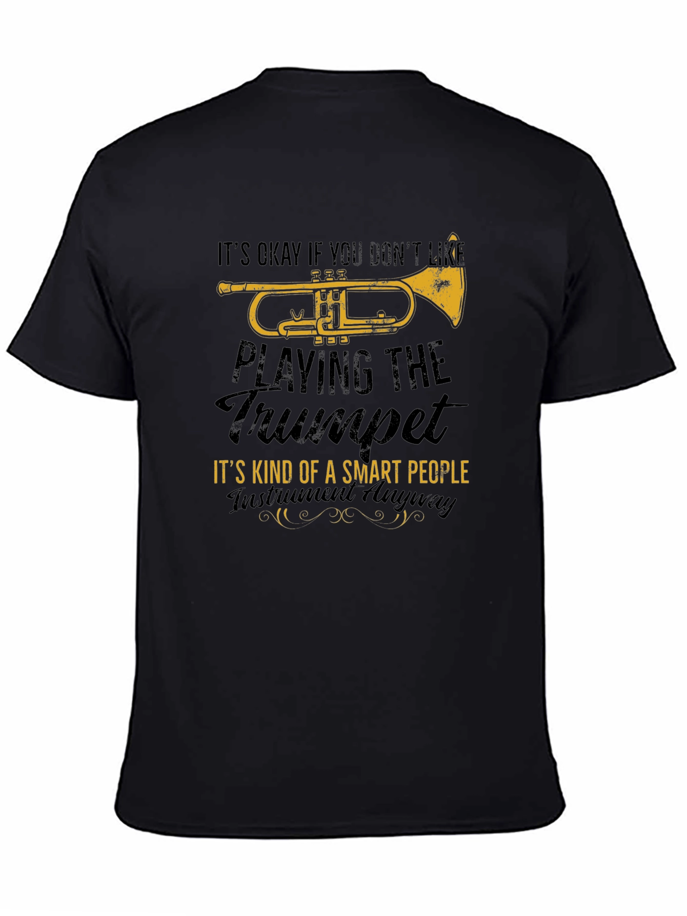 Trumpet Player Smart People Black T-Shirt