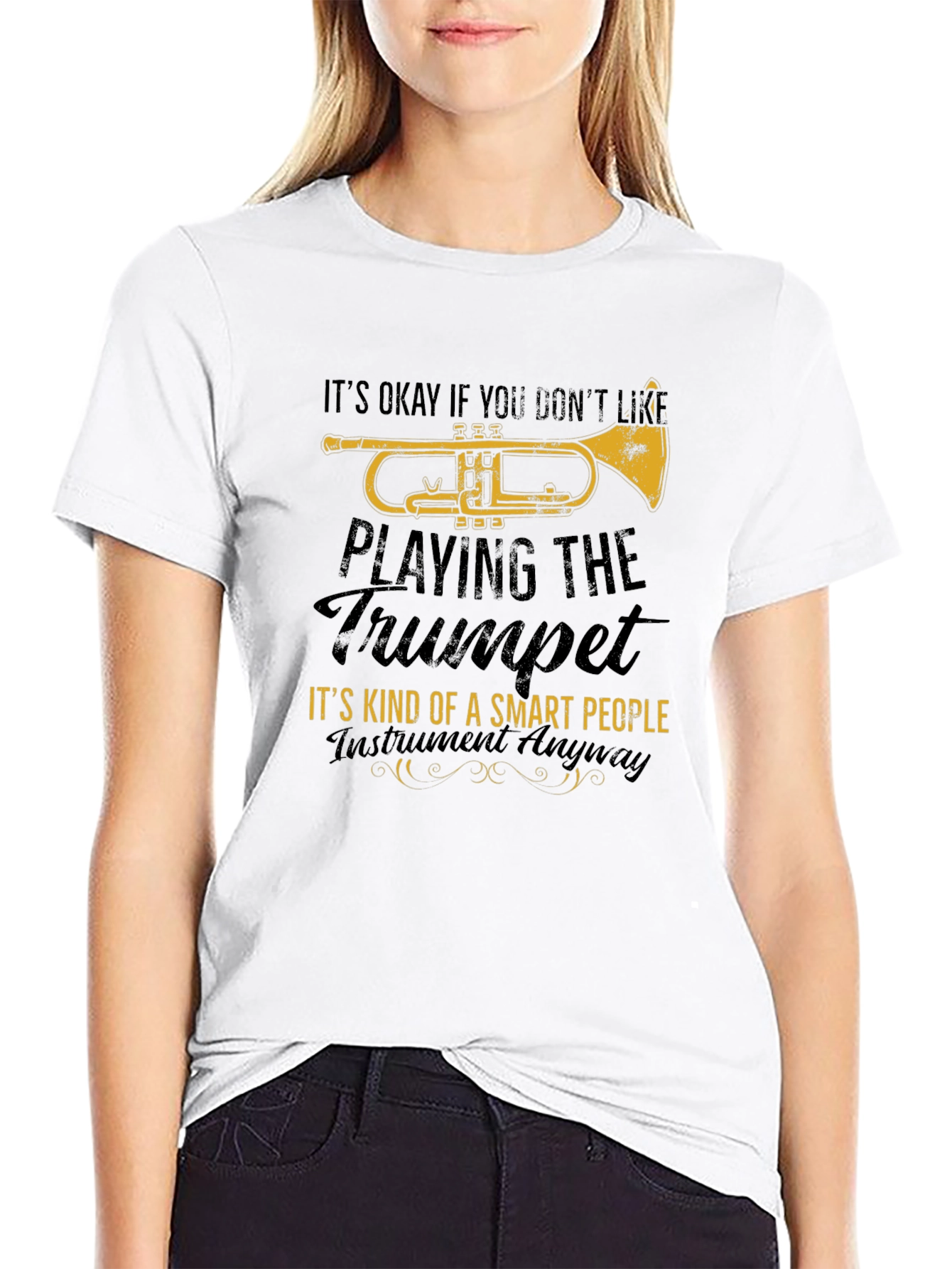 Trumpet Player Smart People Black T-Shirt