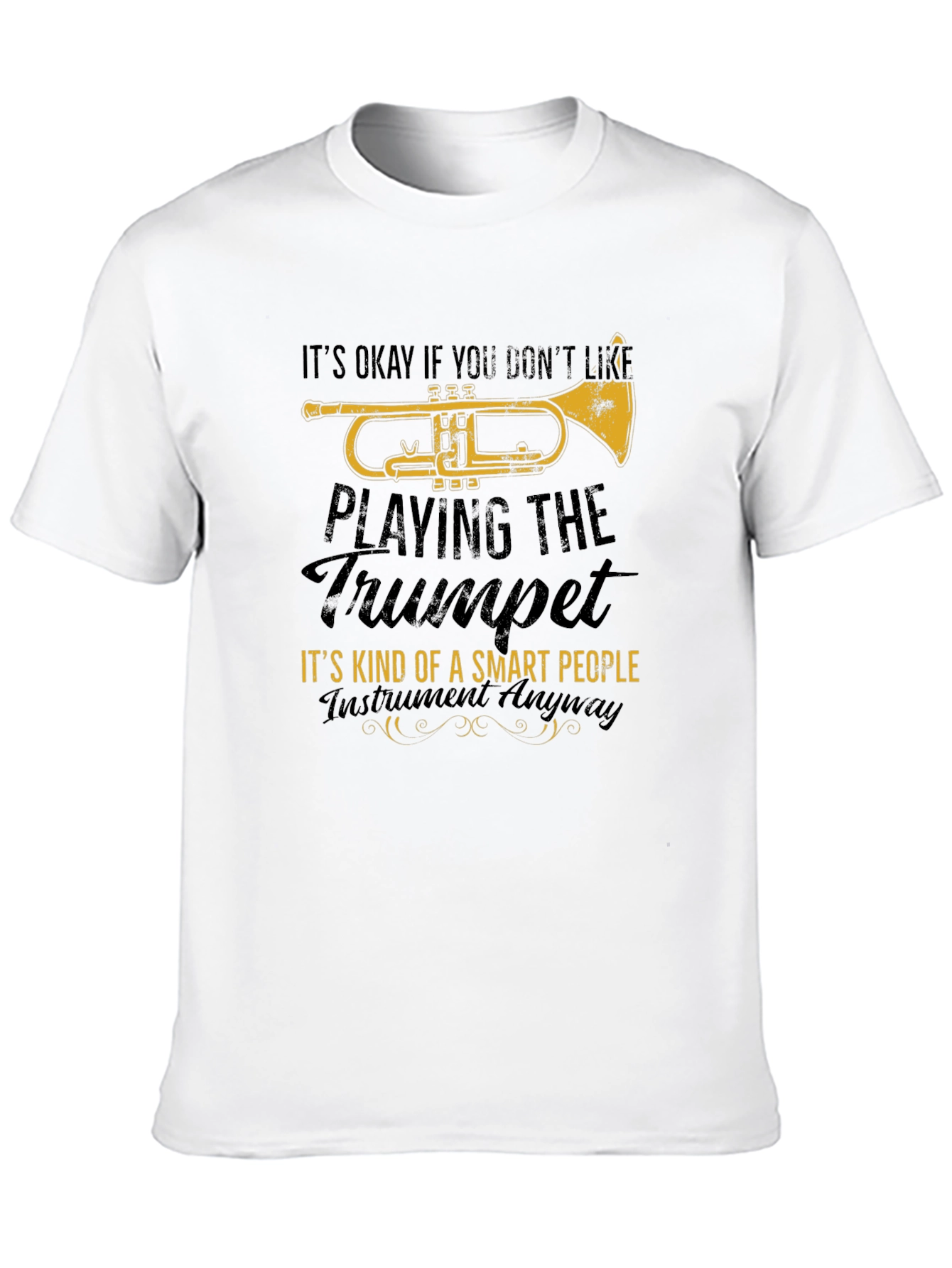 Trumpet Player Smart People Black T-Shirt