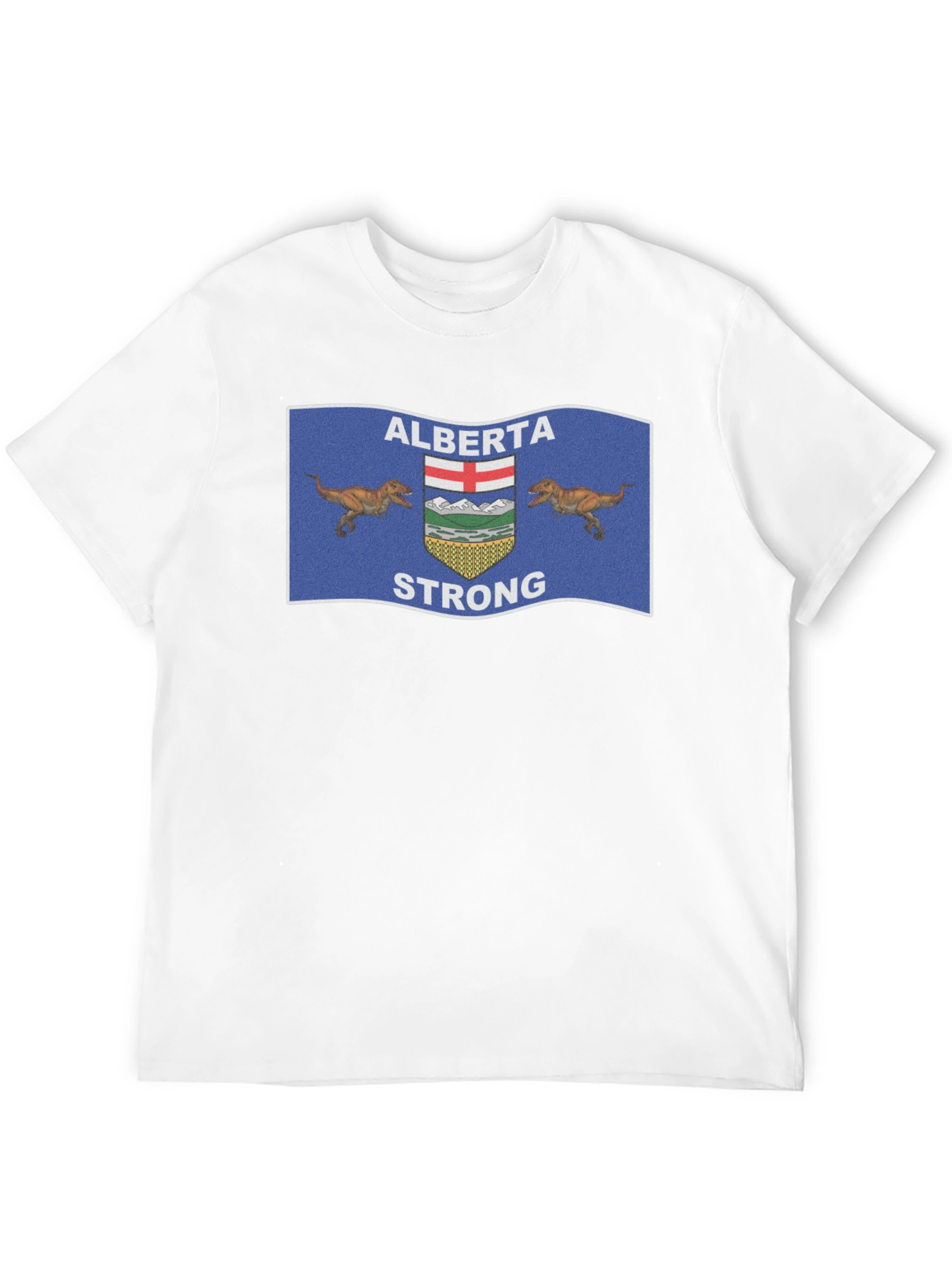 Alberta Strong T-Shirt: Dinosaur Flag Design