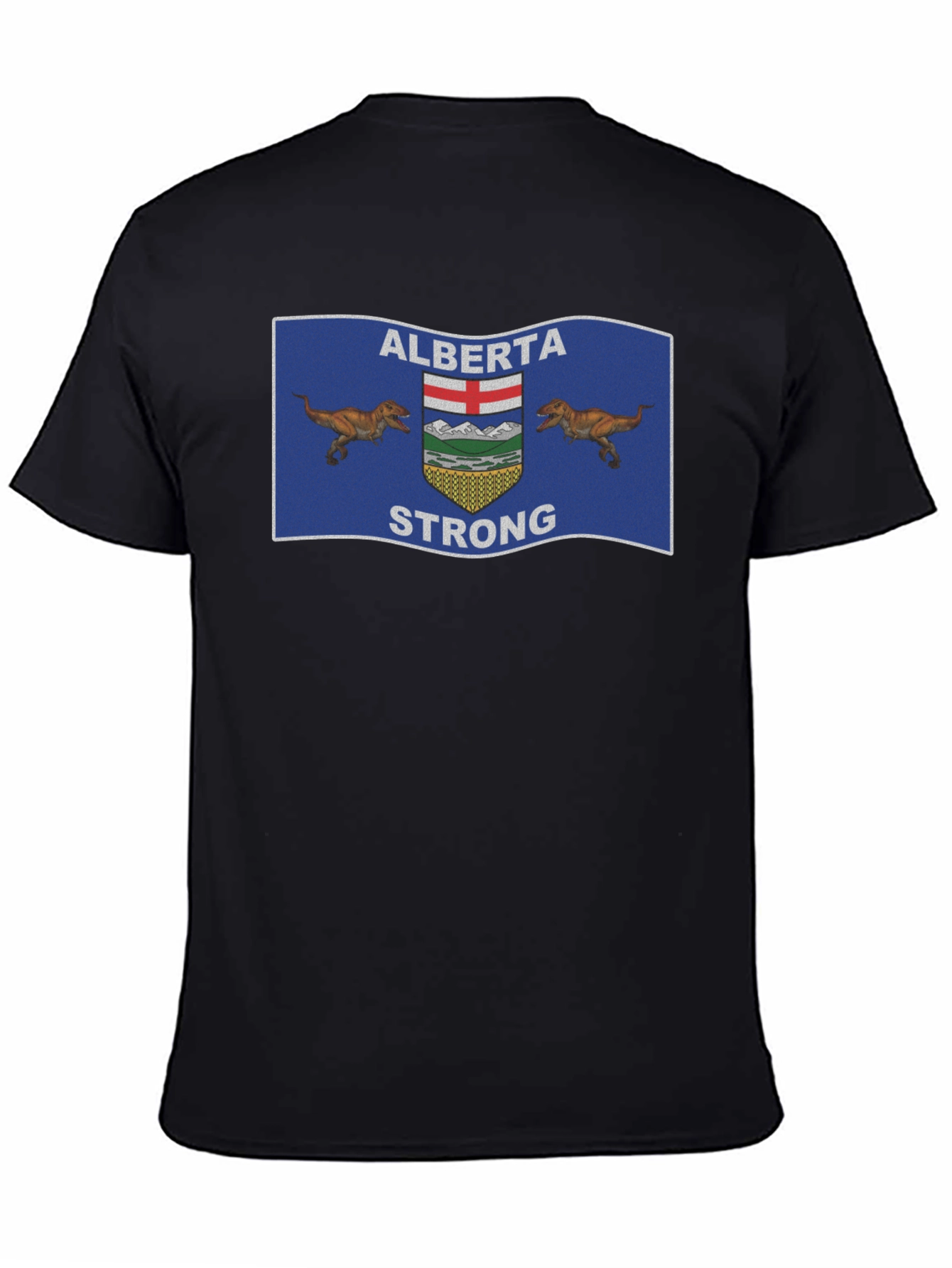 Alberta Strong T-Shirt: Dinosaur Flag Design