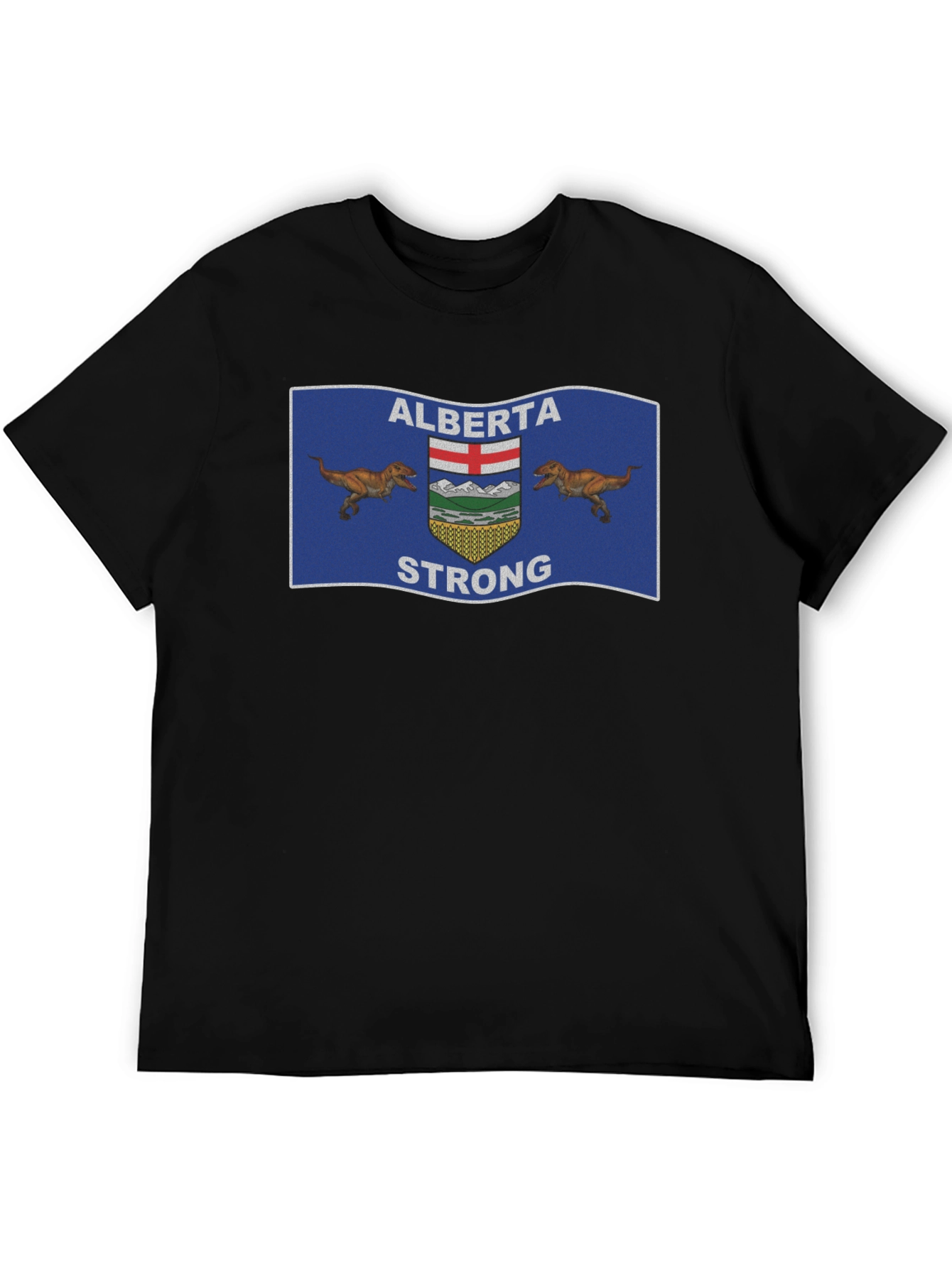 Alberta Strong T-Shirt: Dinosaur Flag Design