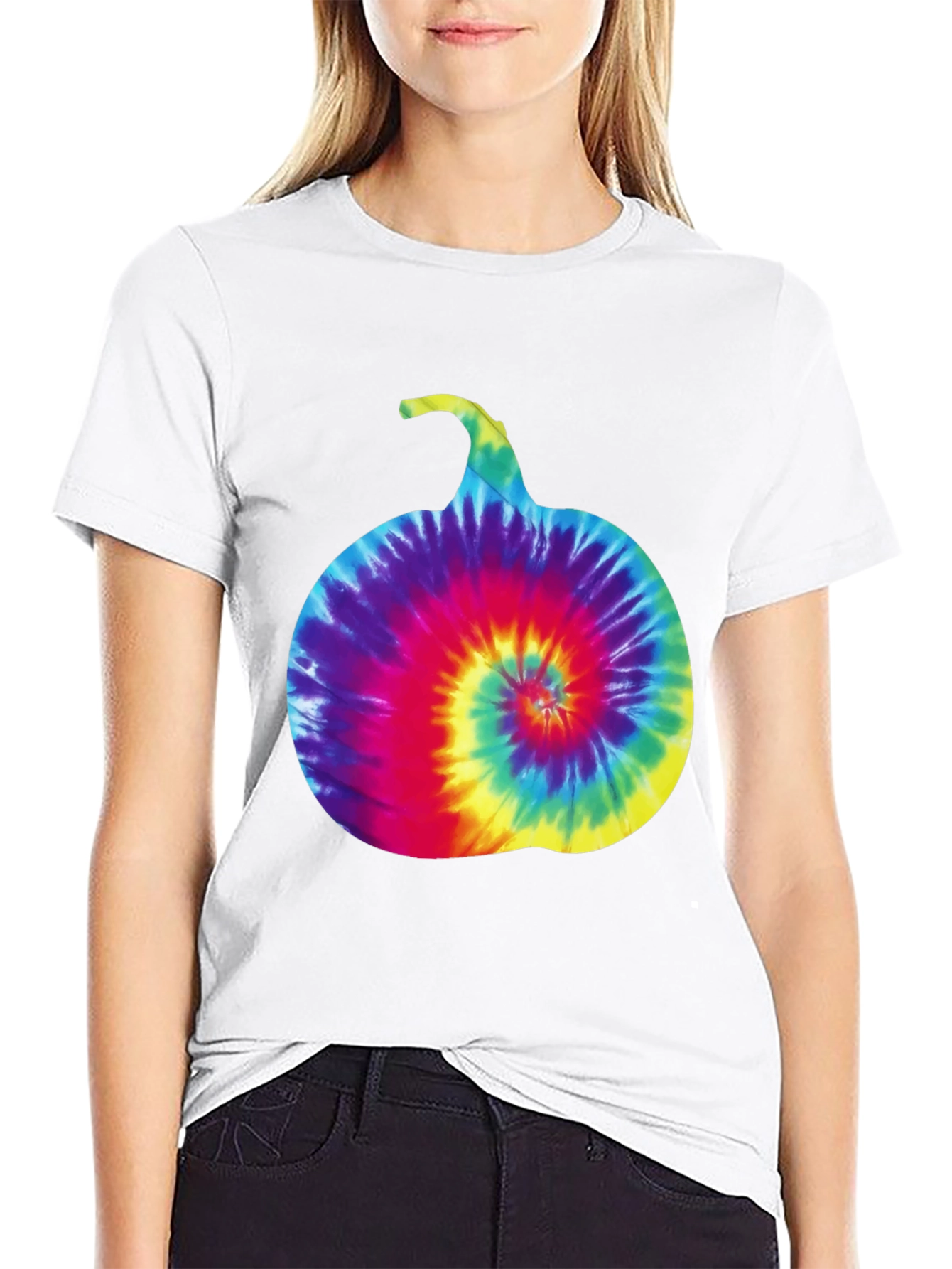 Tie-Dye Pumpkin Graphic Tee - Halloween Style