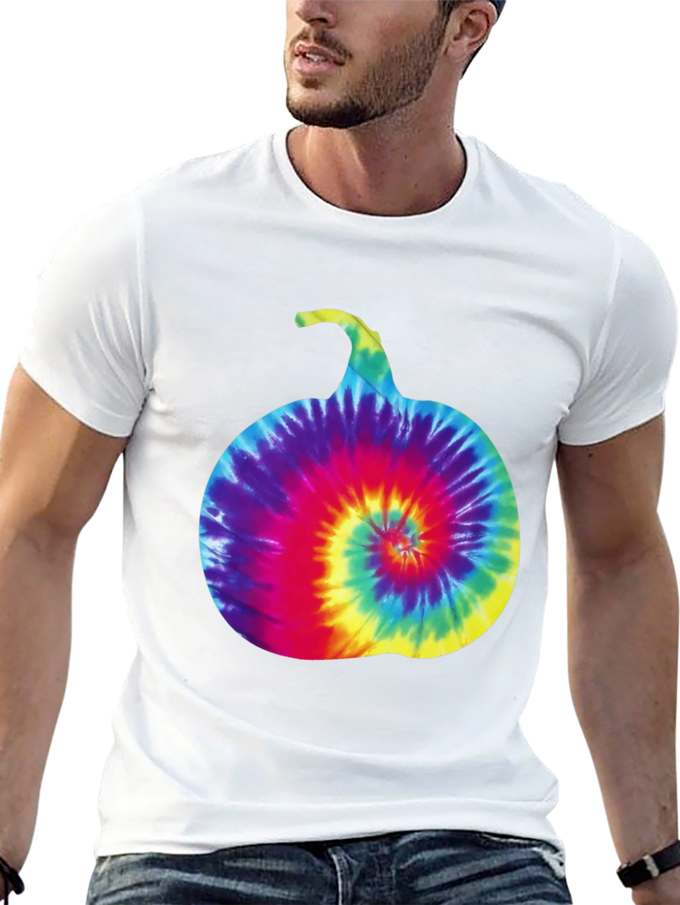 Tie-Dye Pumpkin Graphic Tee - Halloween Style