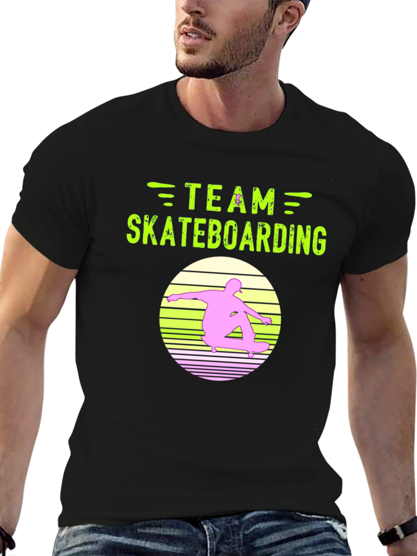 Team Skateboarding Graphic Tee - Black