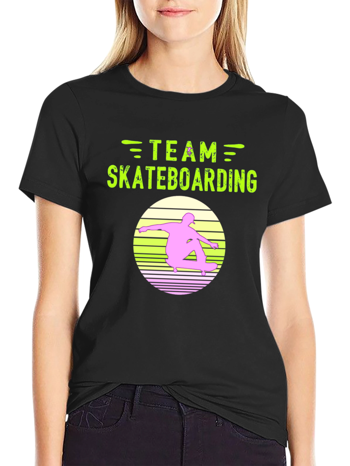 Team Skateboarding Graphic Tee - Black