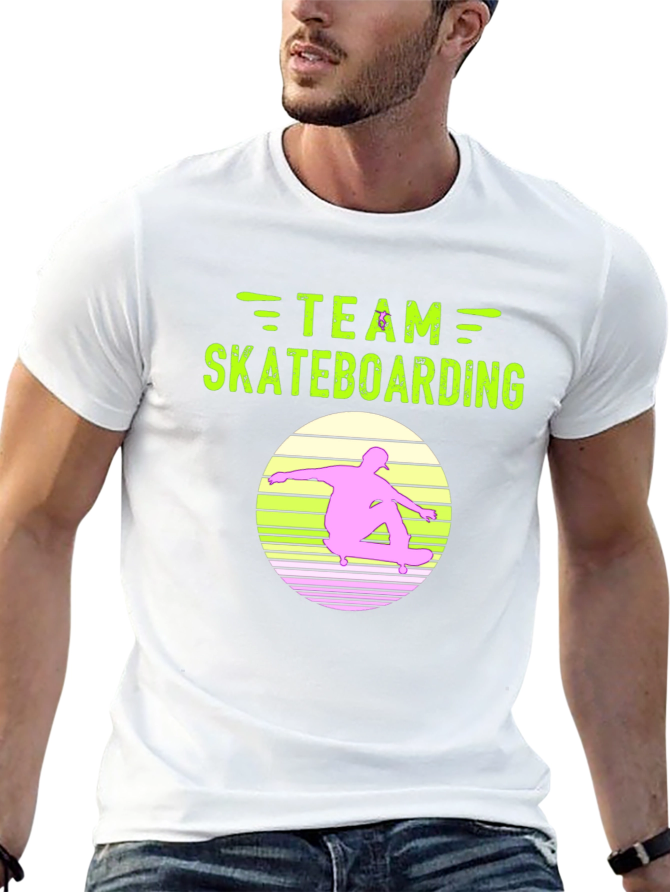 Team Skateboarding Graphic Tee - Black