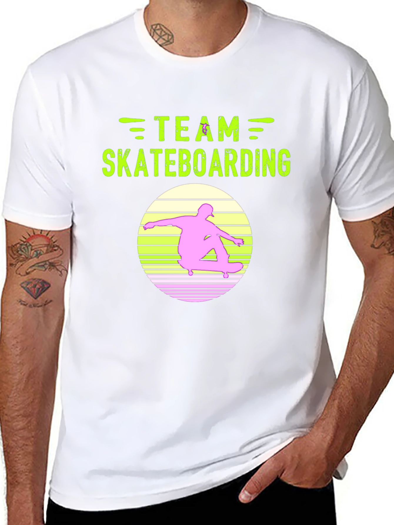 Team Skateboarding Graphic Tee - Black