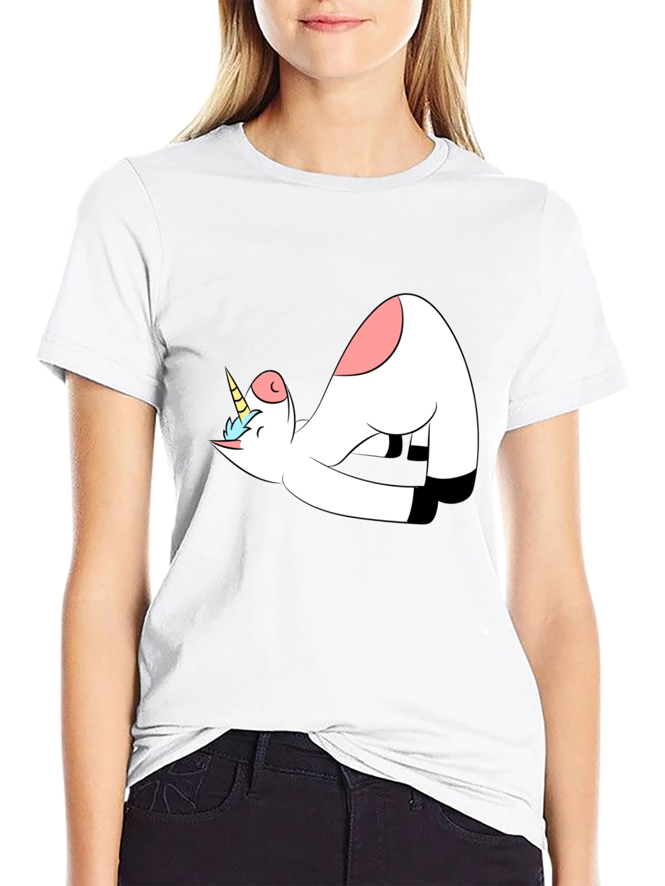 Unicorn Yoga Black T-Shirt