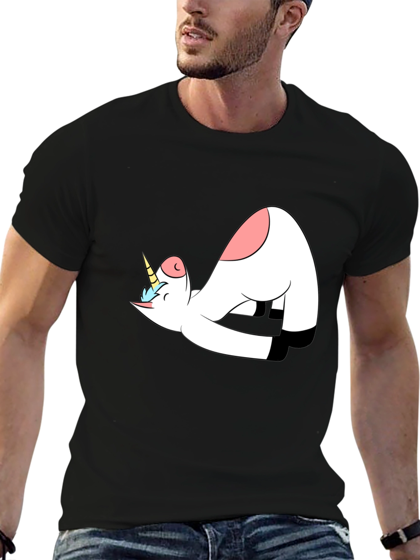 Unicorn Yoga Black T-Shirt
