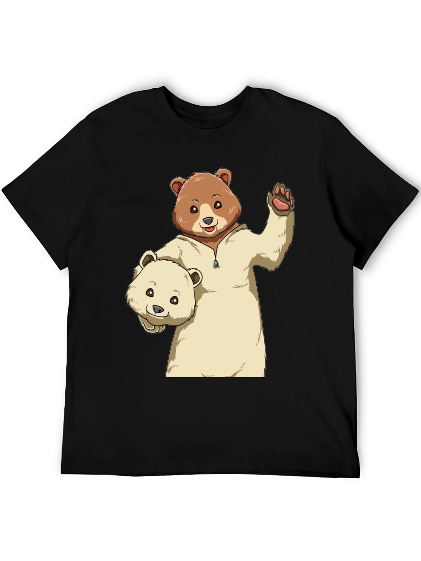 Bear Graphic Print Crew Neck T-Shirt