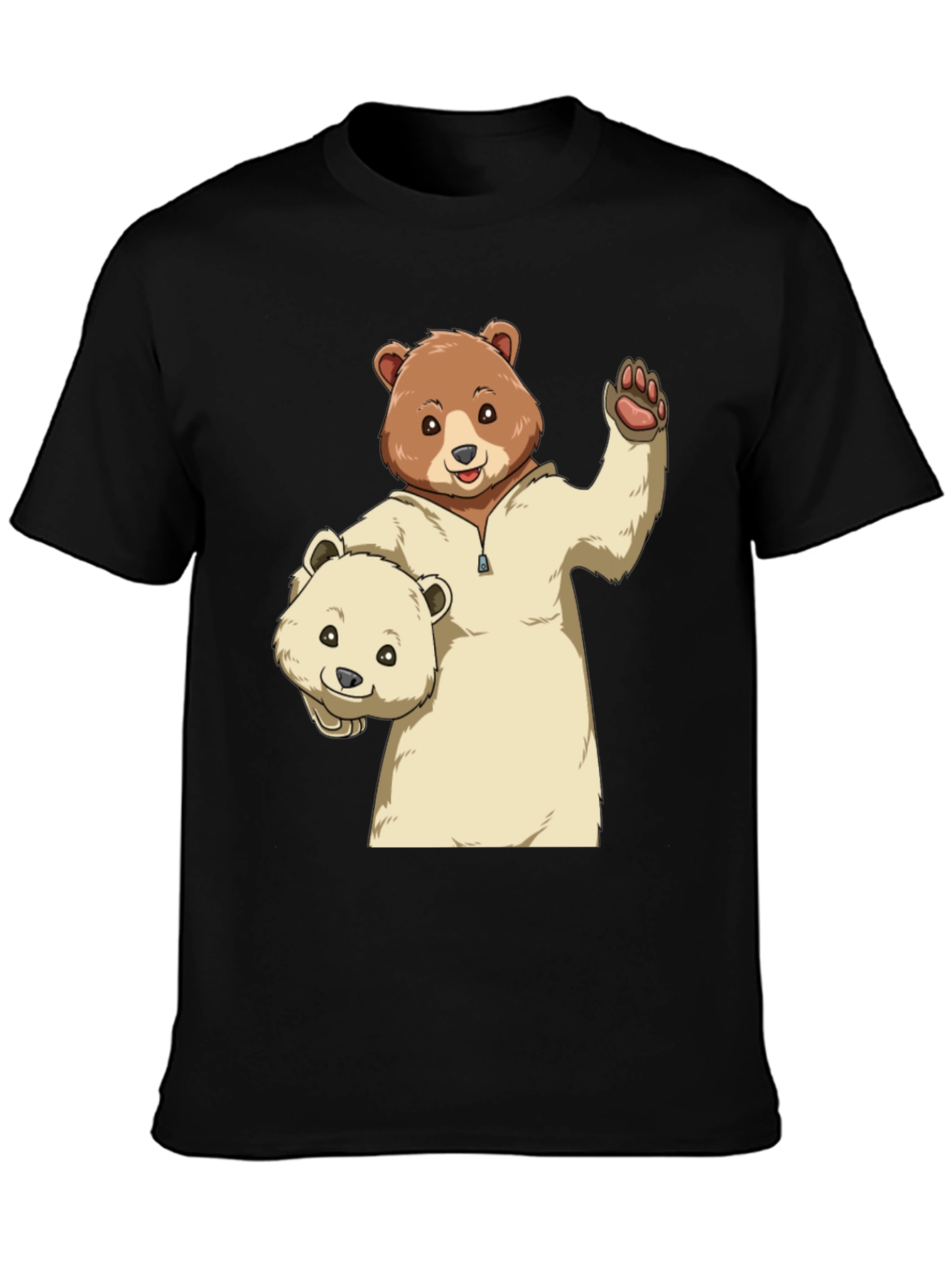 Bear Graphic Print Crew Neck T-Shirt