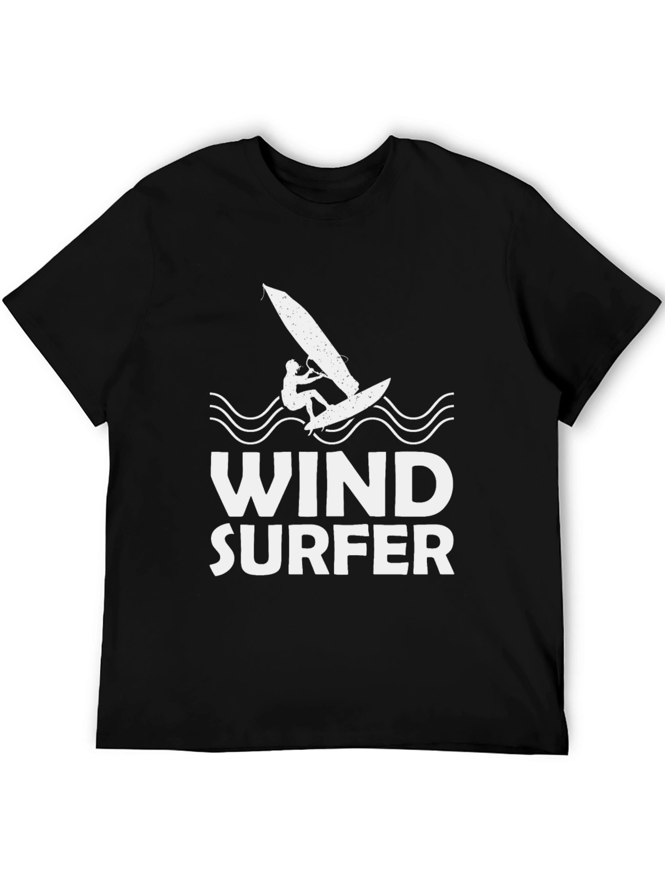 Windsurfer Graphic Tee - Black Cotton T-Shirt