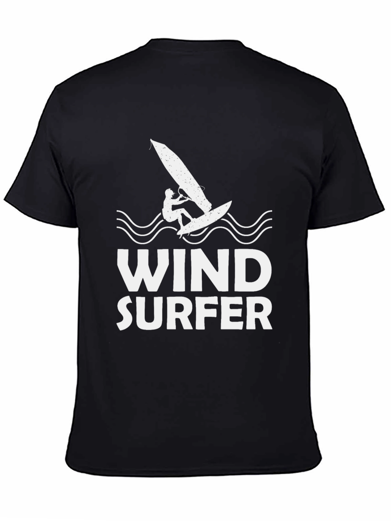 Windsurfer Graphic Tee - Black Cotton T-Shirt