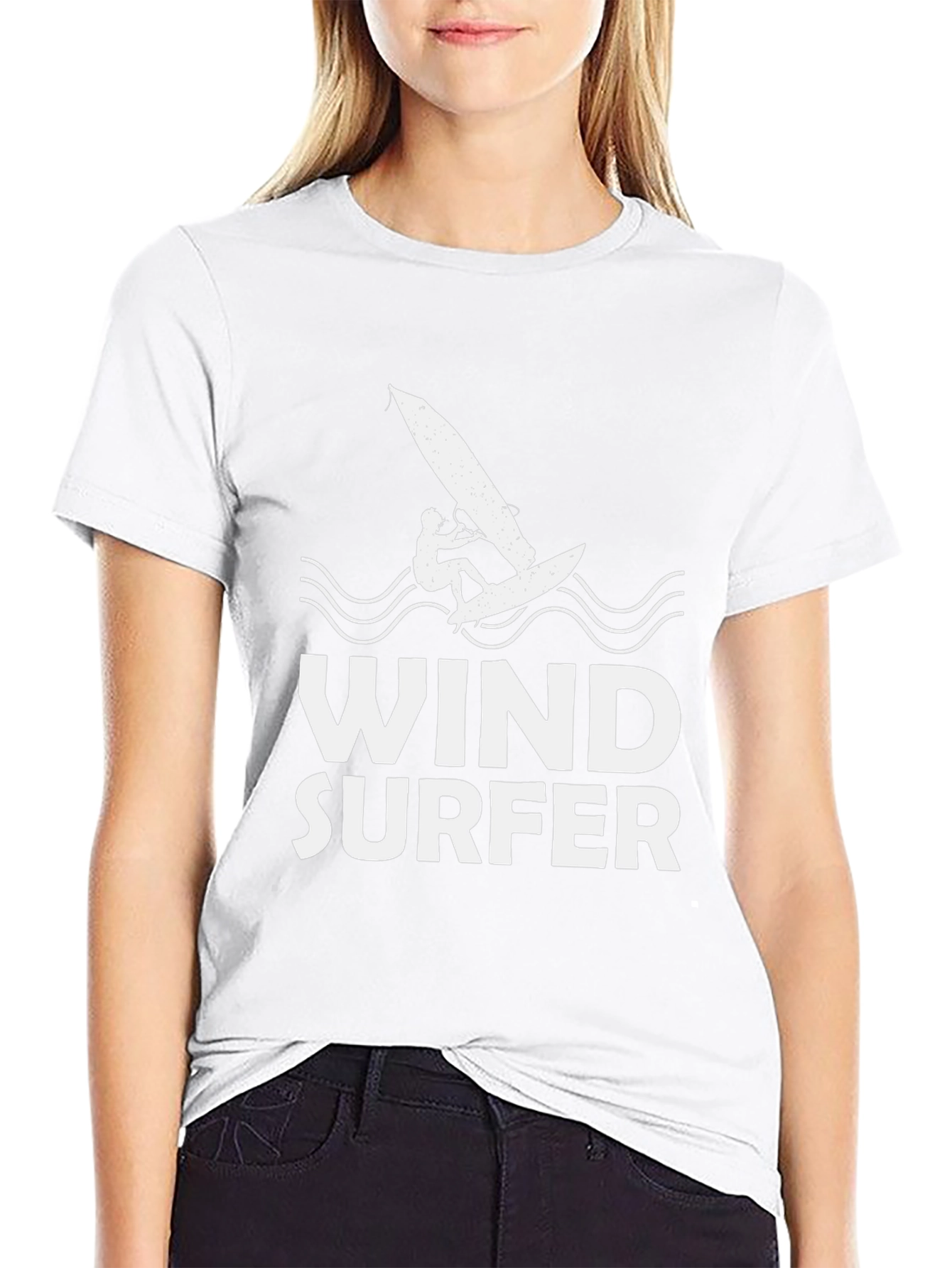 Windsurfer Graphic Tee - Black Cotton T-Shirt