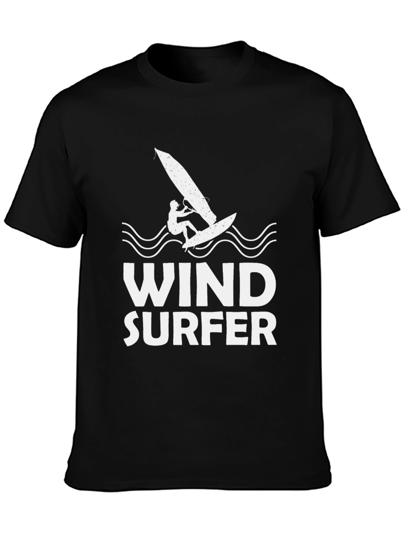 Windsurfer Graphic Tee - Black Cotton T-Shirt