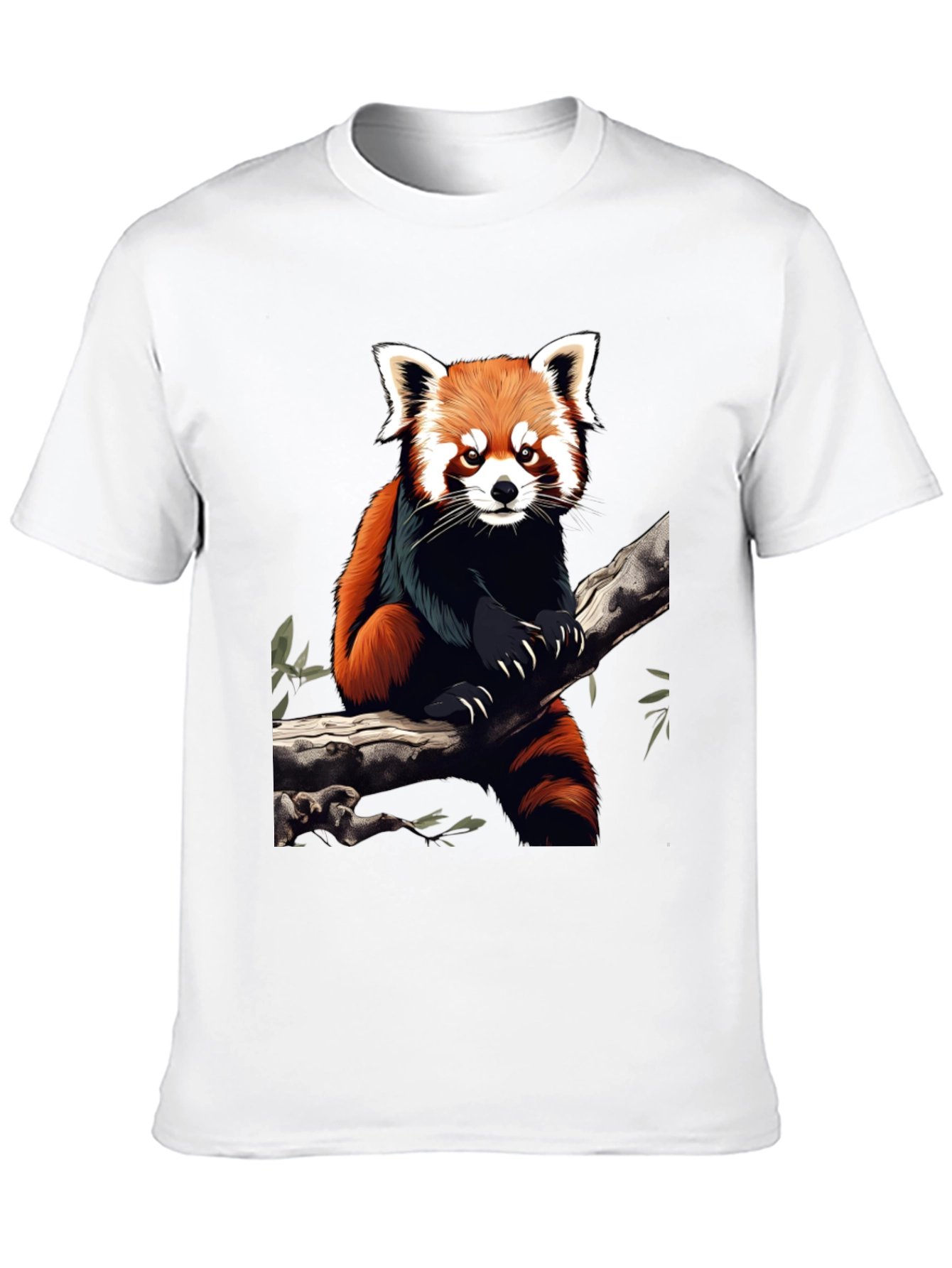 Red Panda Graphic Tee - Black Cotton Blend