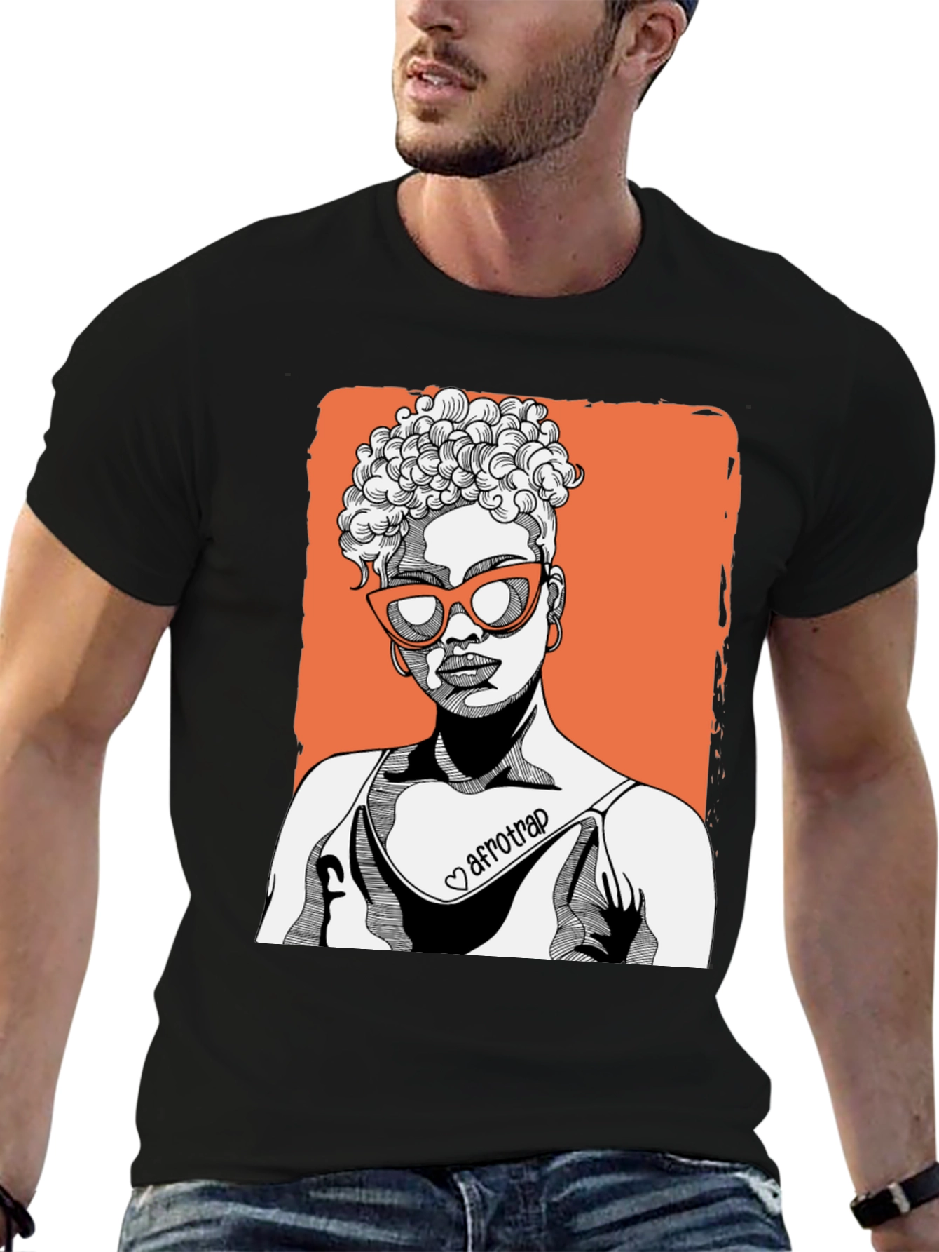 Afrotrap Graphic Tee - Stylish Black T-Shirt