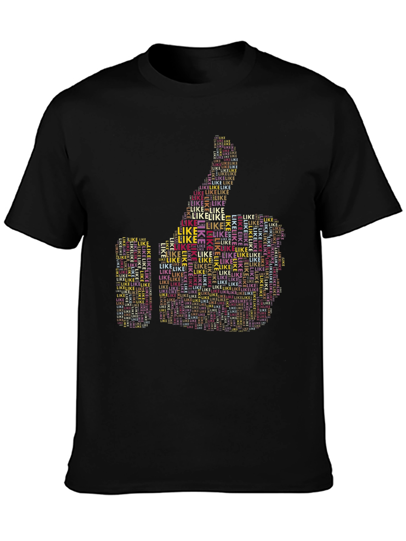 Thumbs Up Like Word Art Graphic T-Shirt