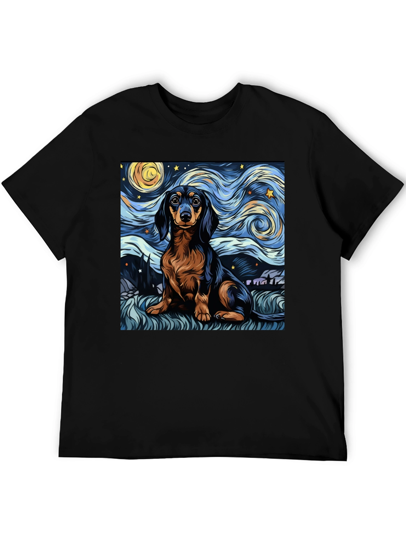 Starry Dachshund Art T-Shirt