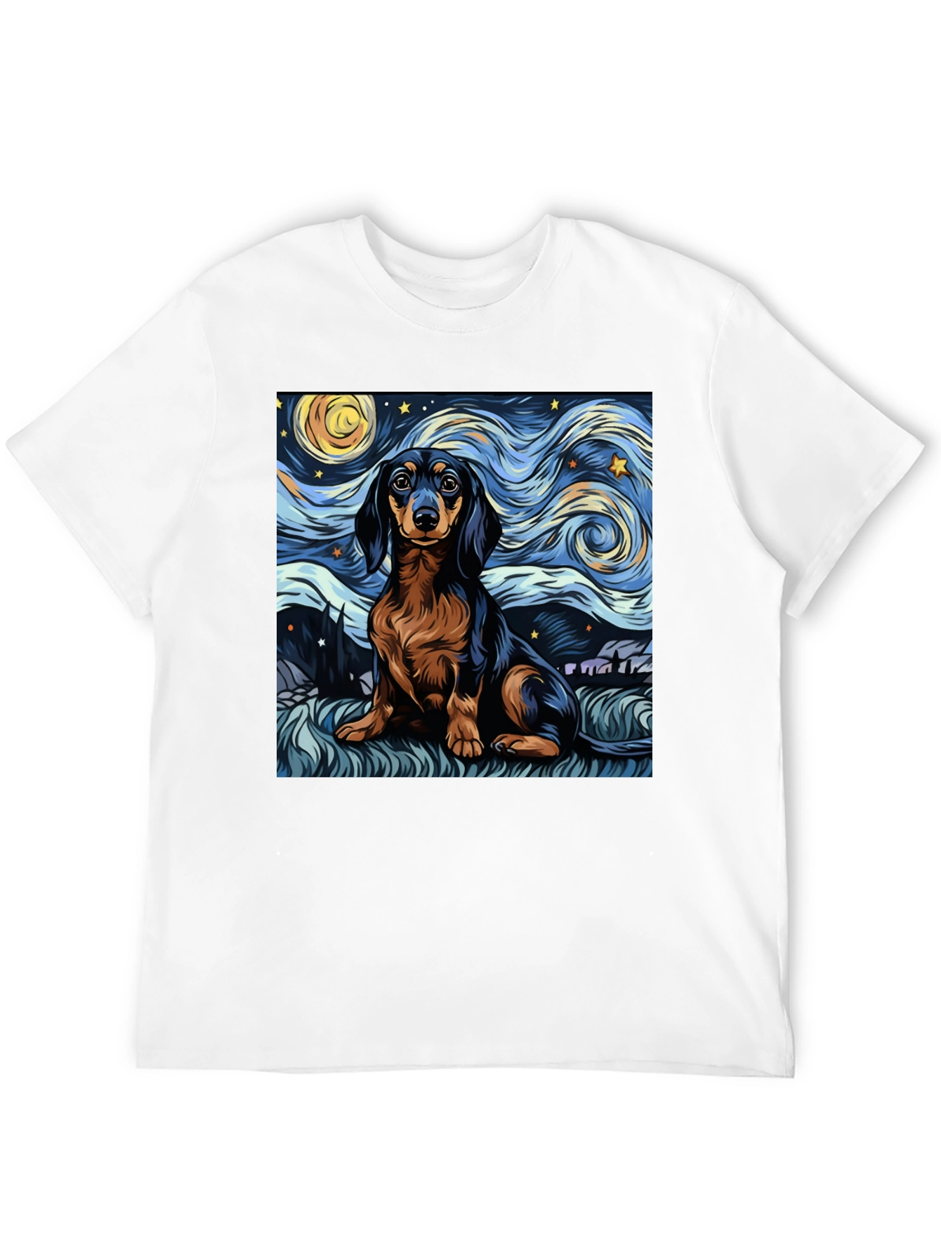 Starry Dachshund Art T-Shirt