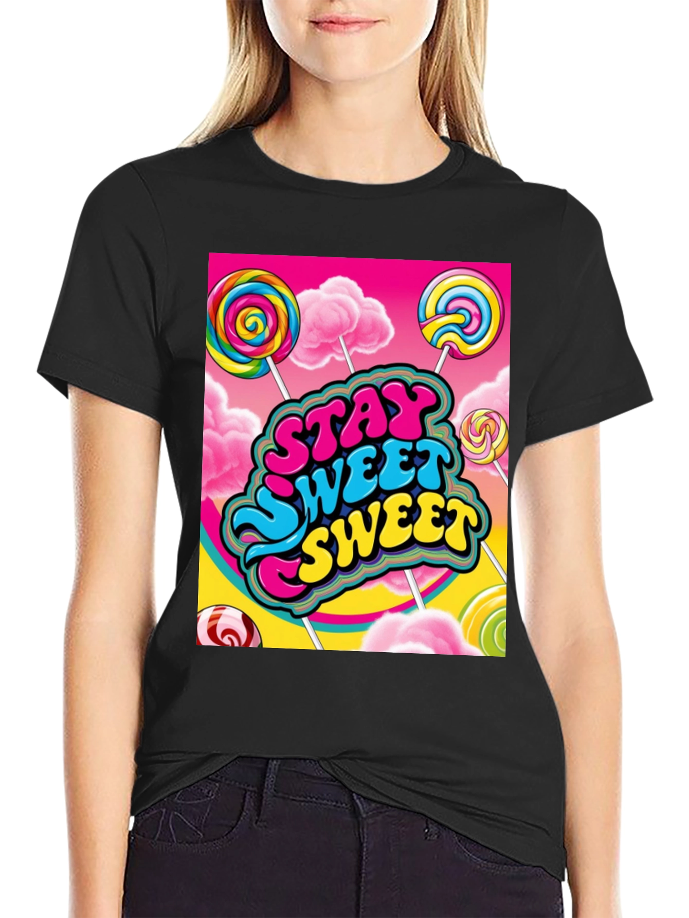 Stay Sweet T-Shirt Candy Lollipop Design
