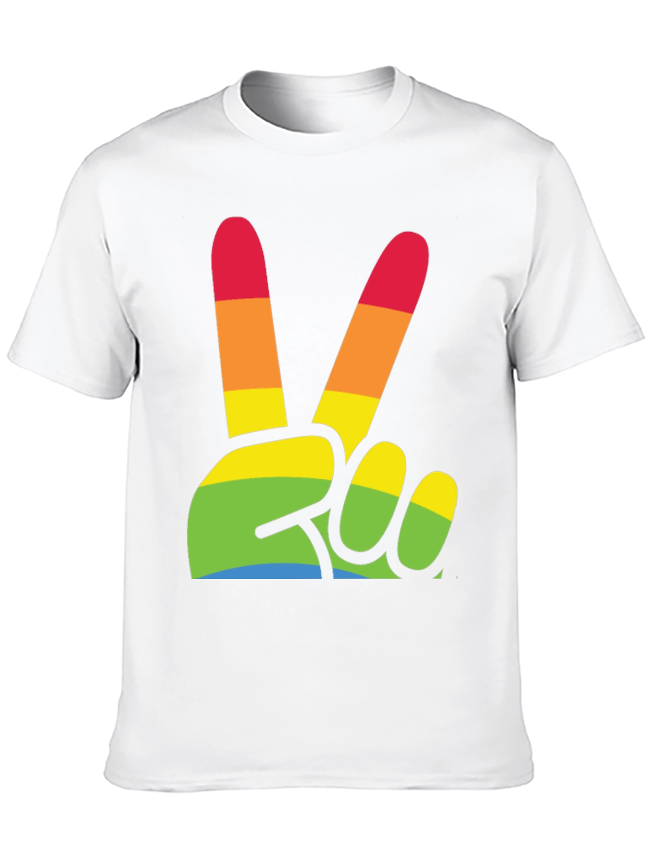 Rainbow Peace Sign Graphic T-Shirt