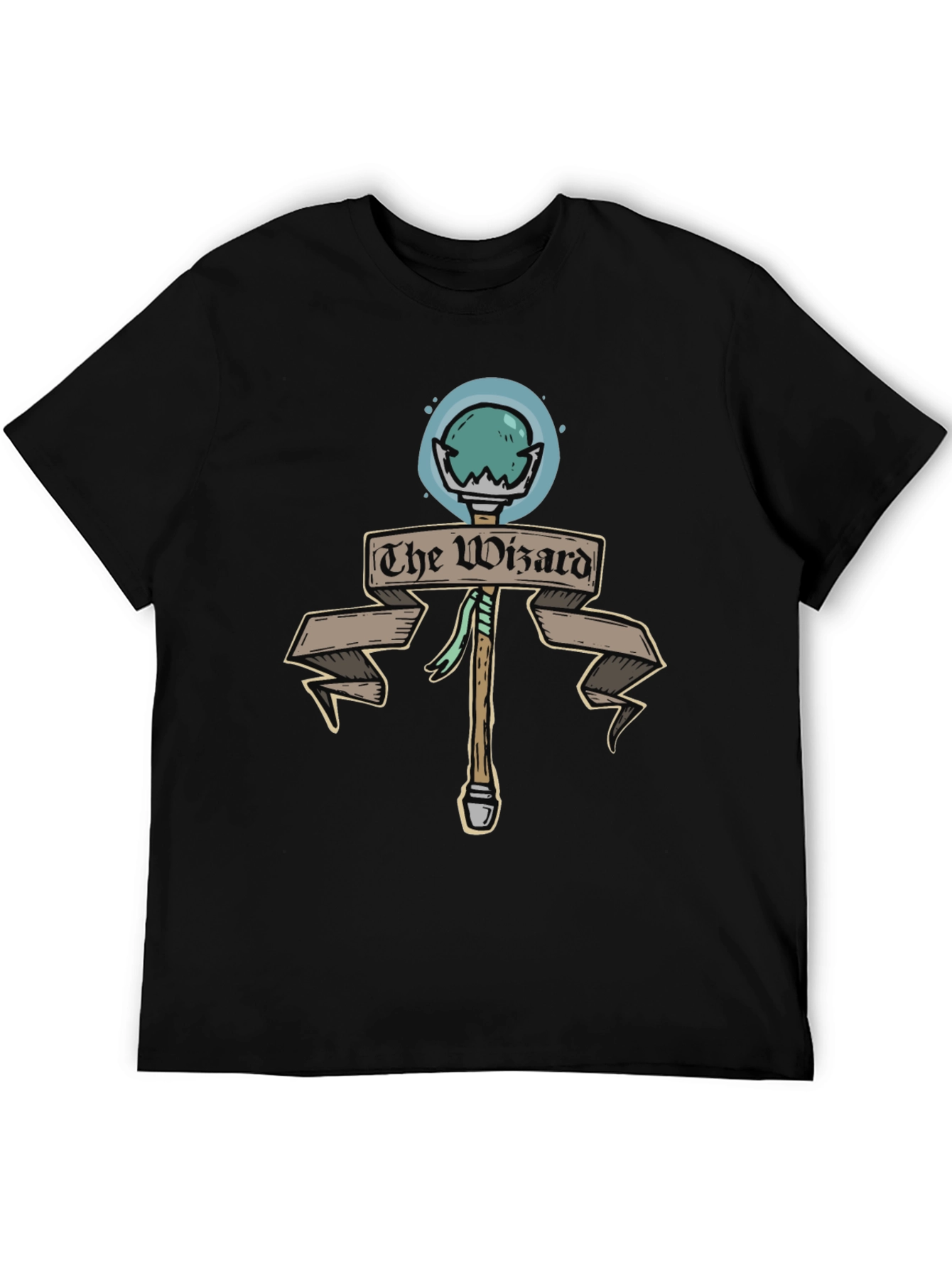 The Wizard Staff Black T-Shirt