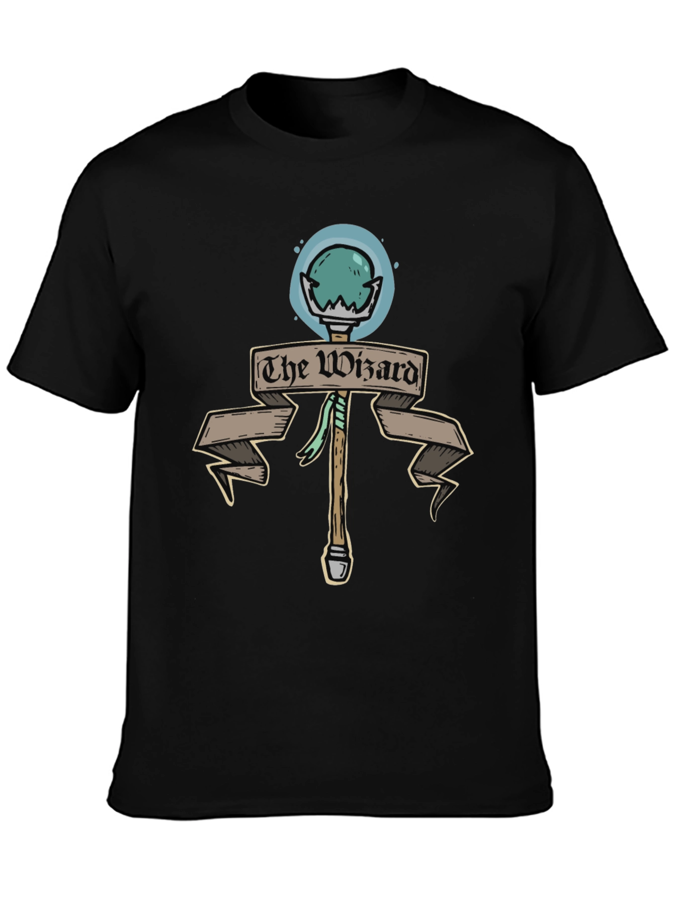 The Wizard Staff Black T-Shirt