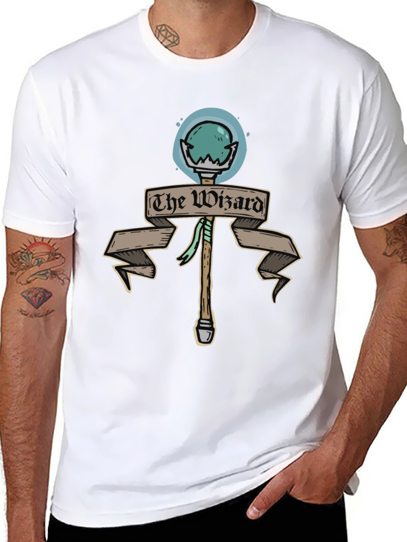 The Wizard Staff Black T-Shirt