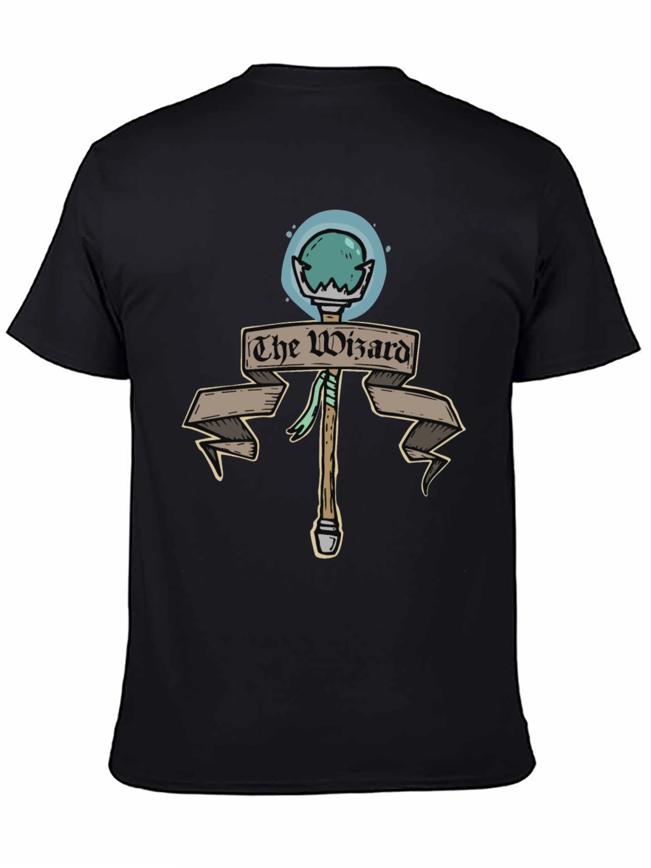The Wizard Staff Black T-Shirt