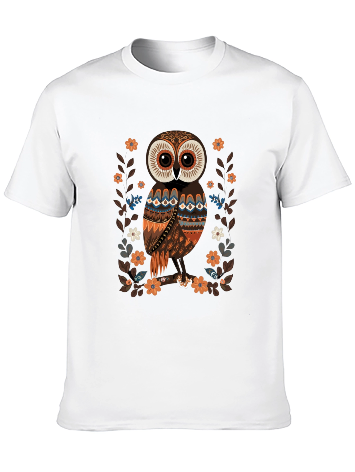 Owl Graphic Print Mens Black T-Shirt