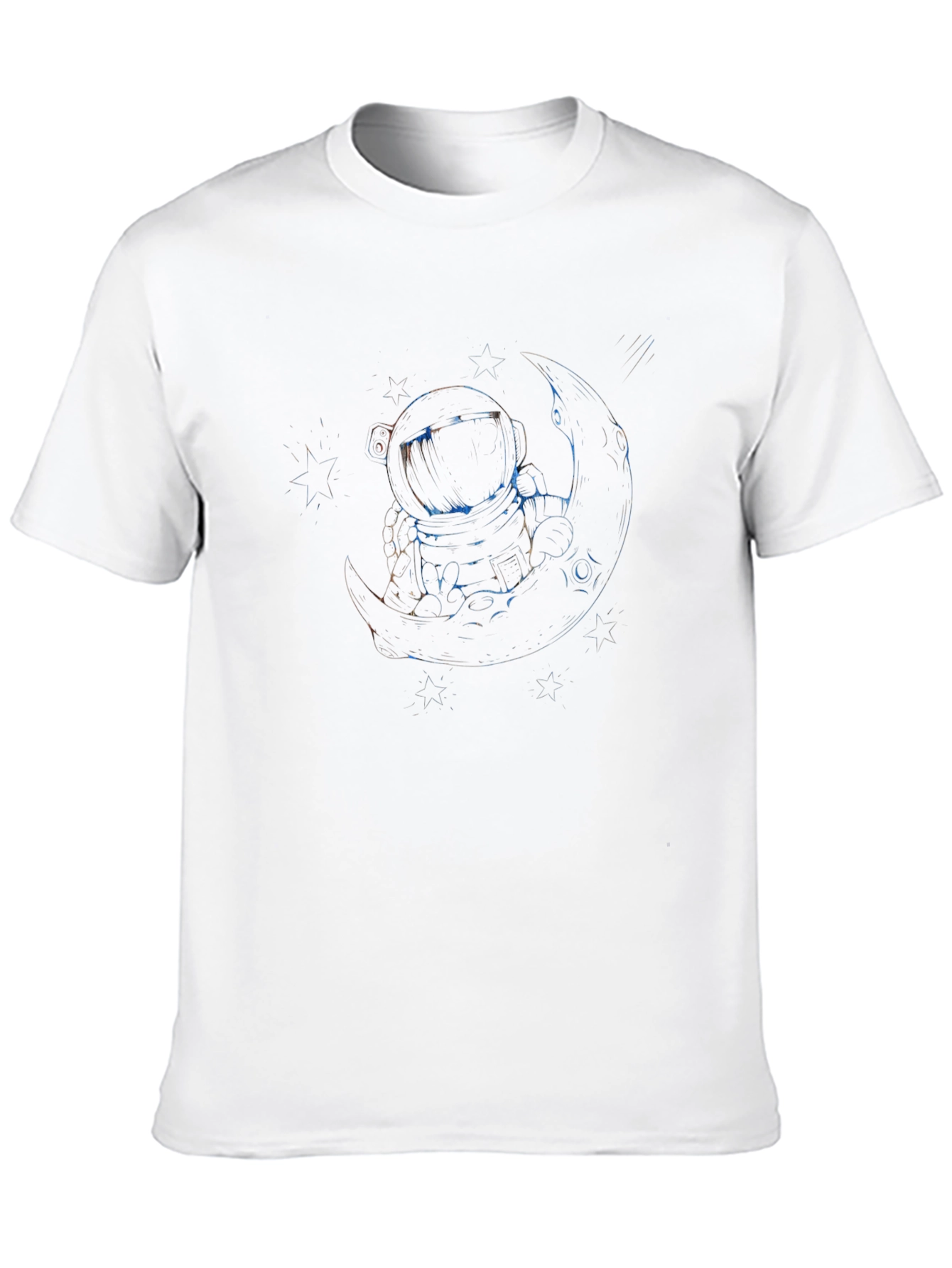 Astronaut Moon Graphic Tee - Stylish Black T-Shirt