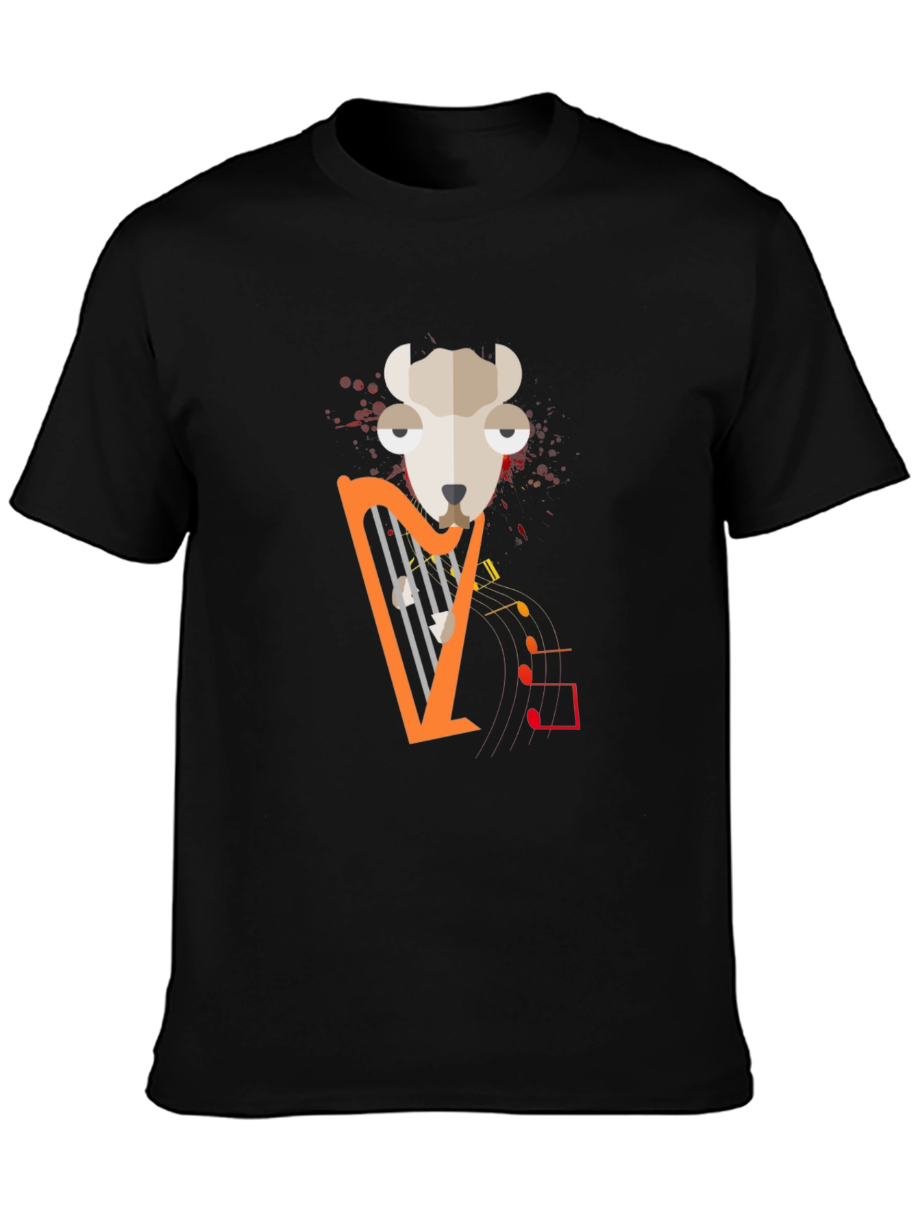 Stylish Graphic Tee - Sheep Harp Design