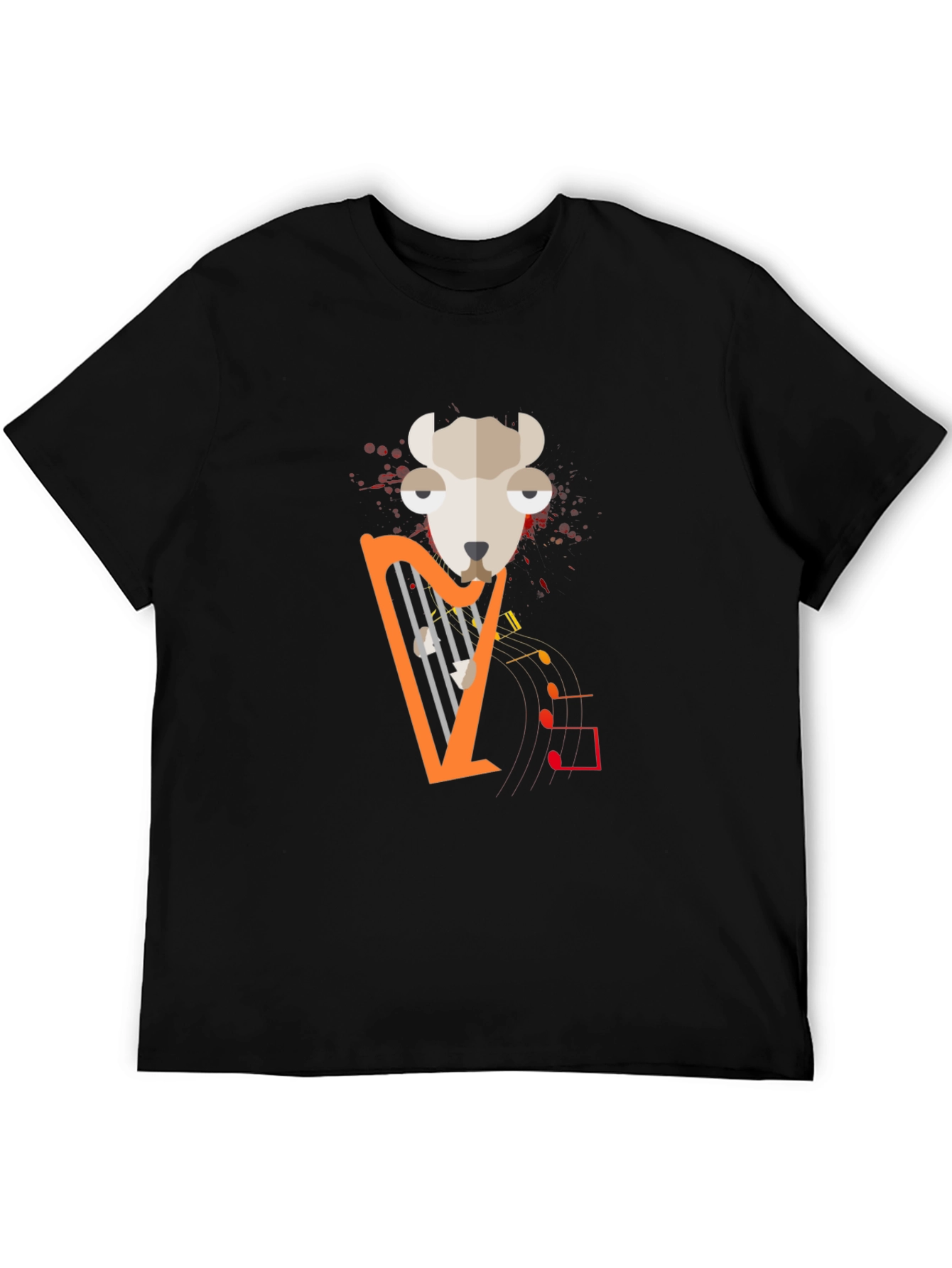Stylish Graphic Tee - Sheep Harp Design