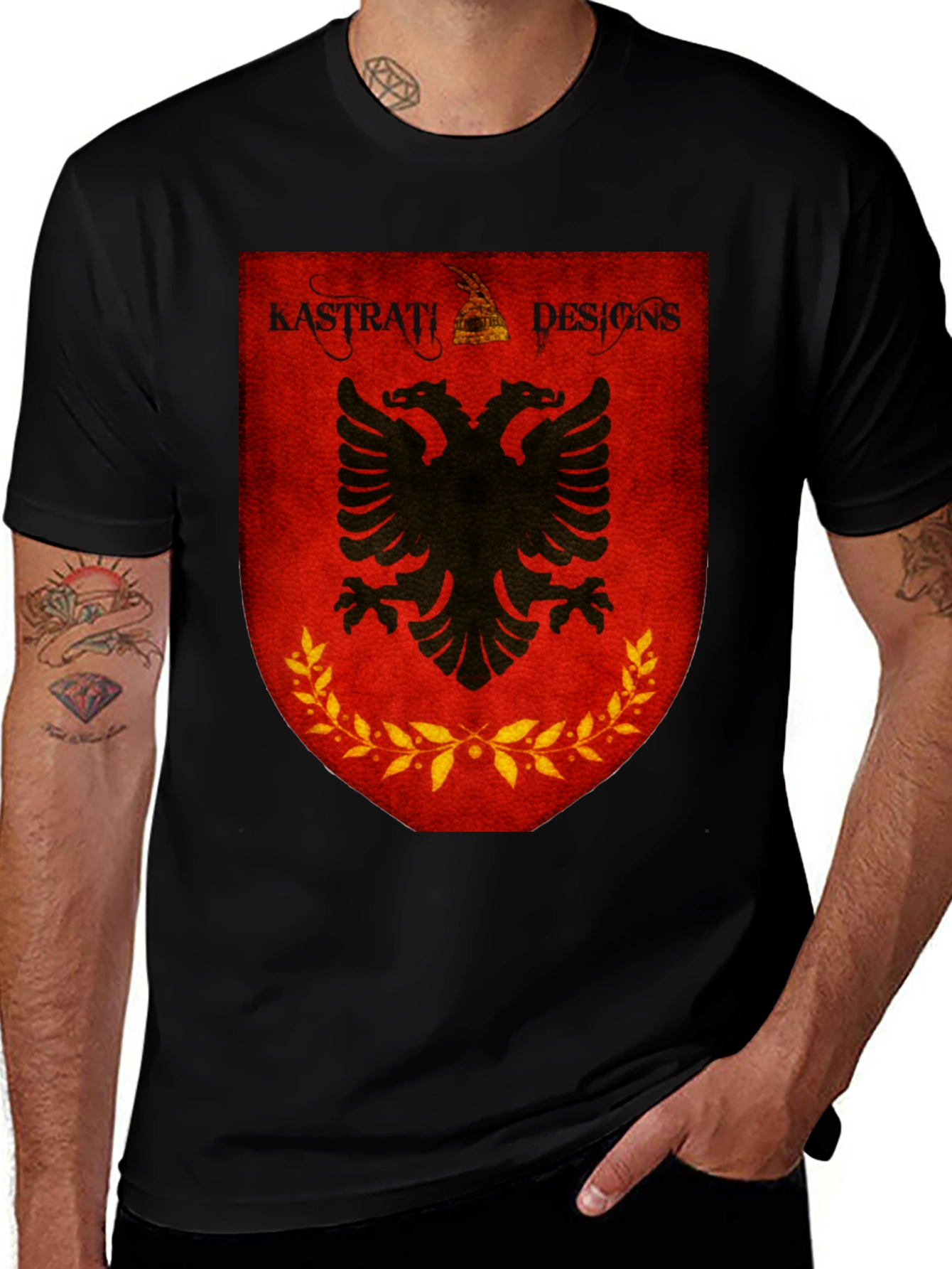 Albanian Eagle Shield Graphic T-Shirt - Kastrati Designs