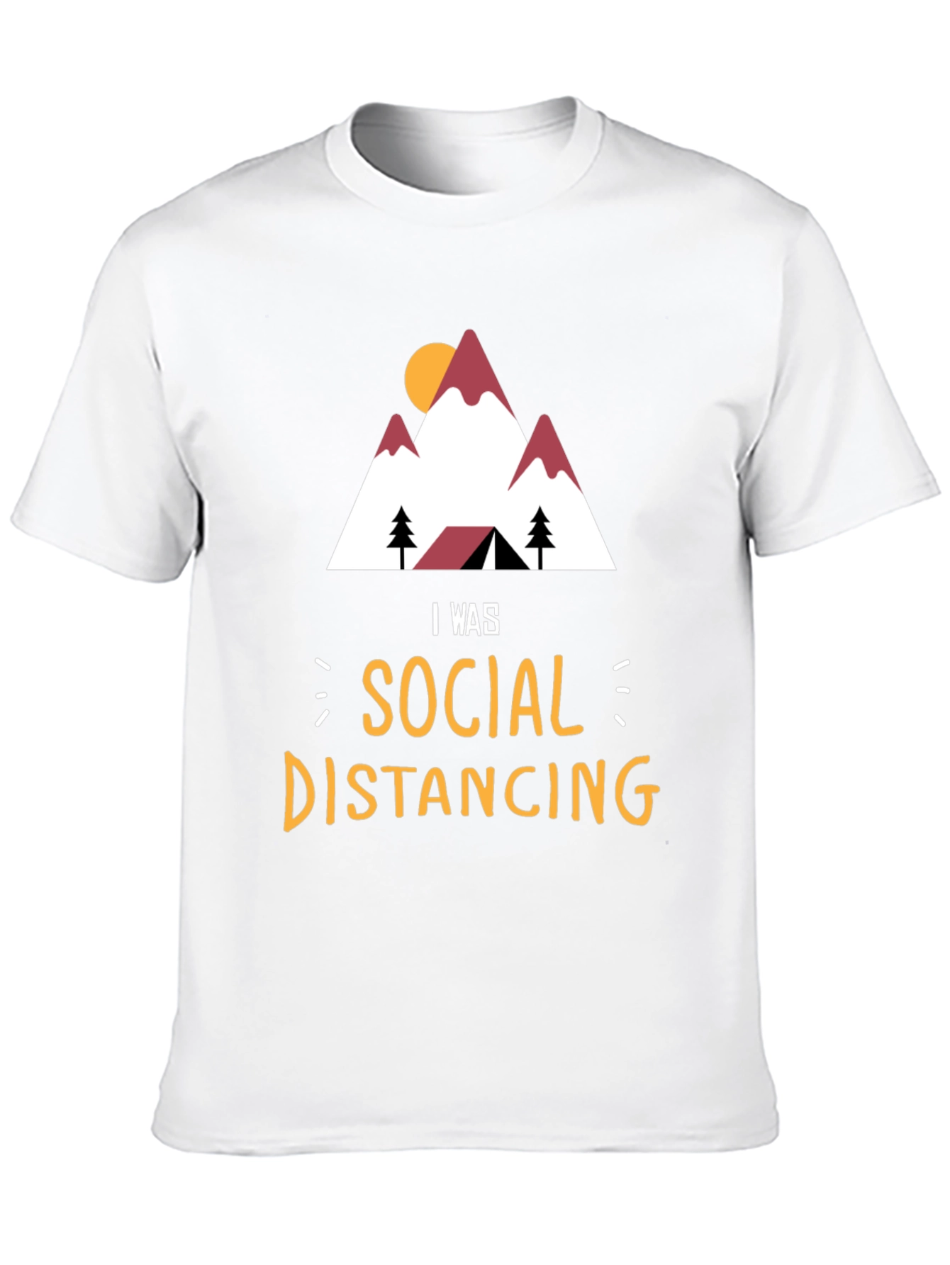 Social Distancing Mountain T-Shirt - Funny Camping Tee