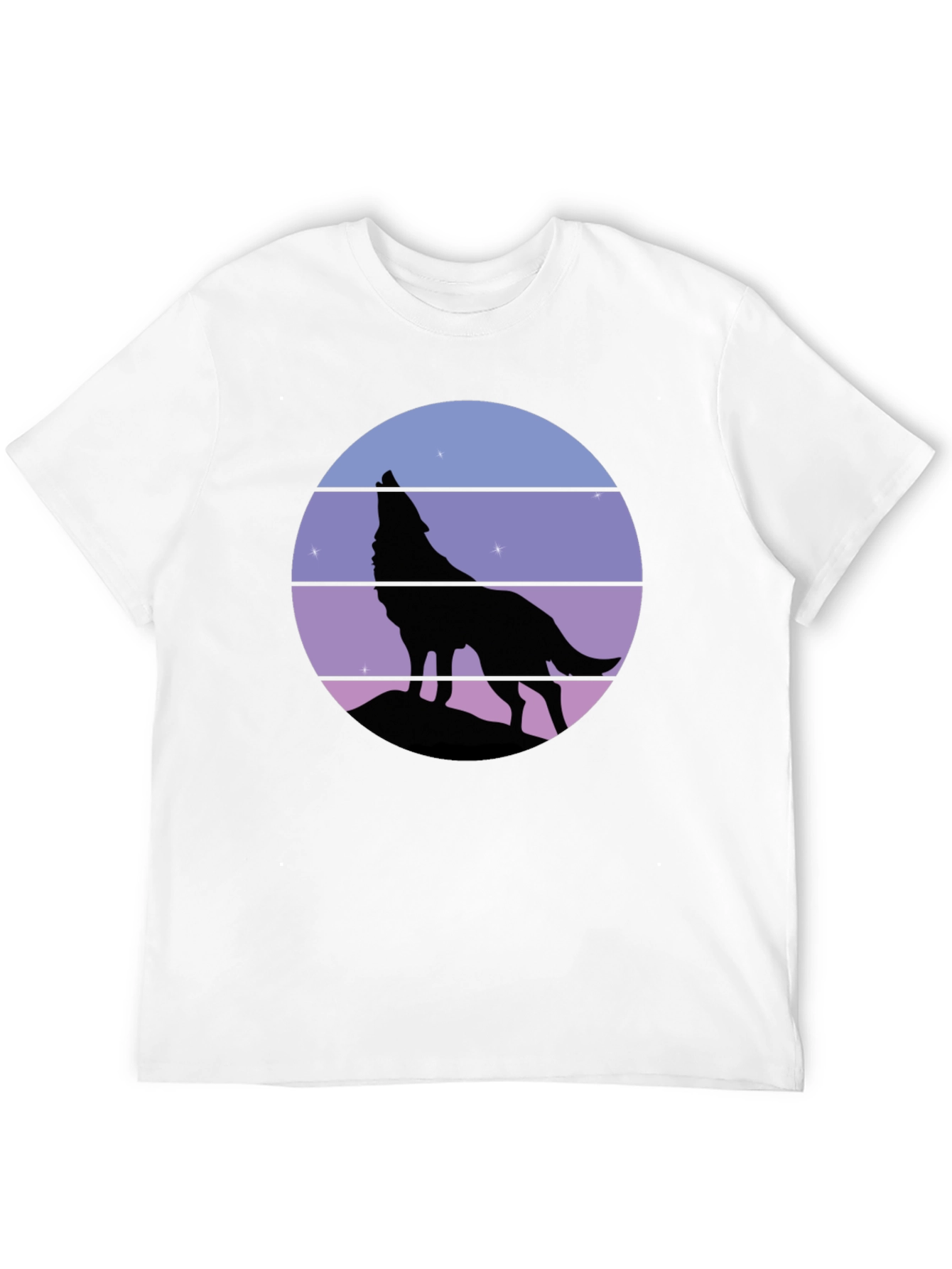 Wolf Howl Silhouette T-Shirt - Retro Style Tee