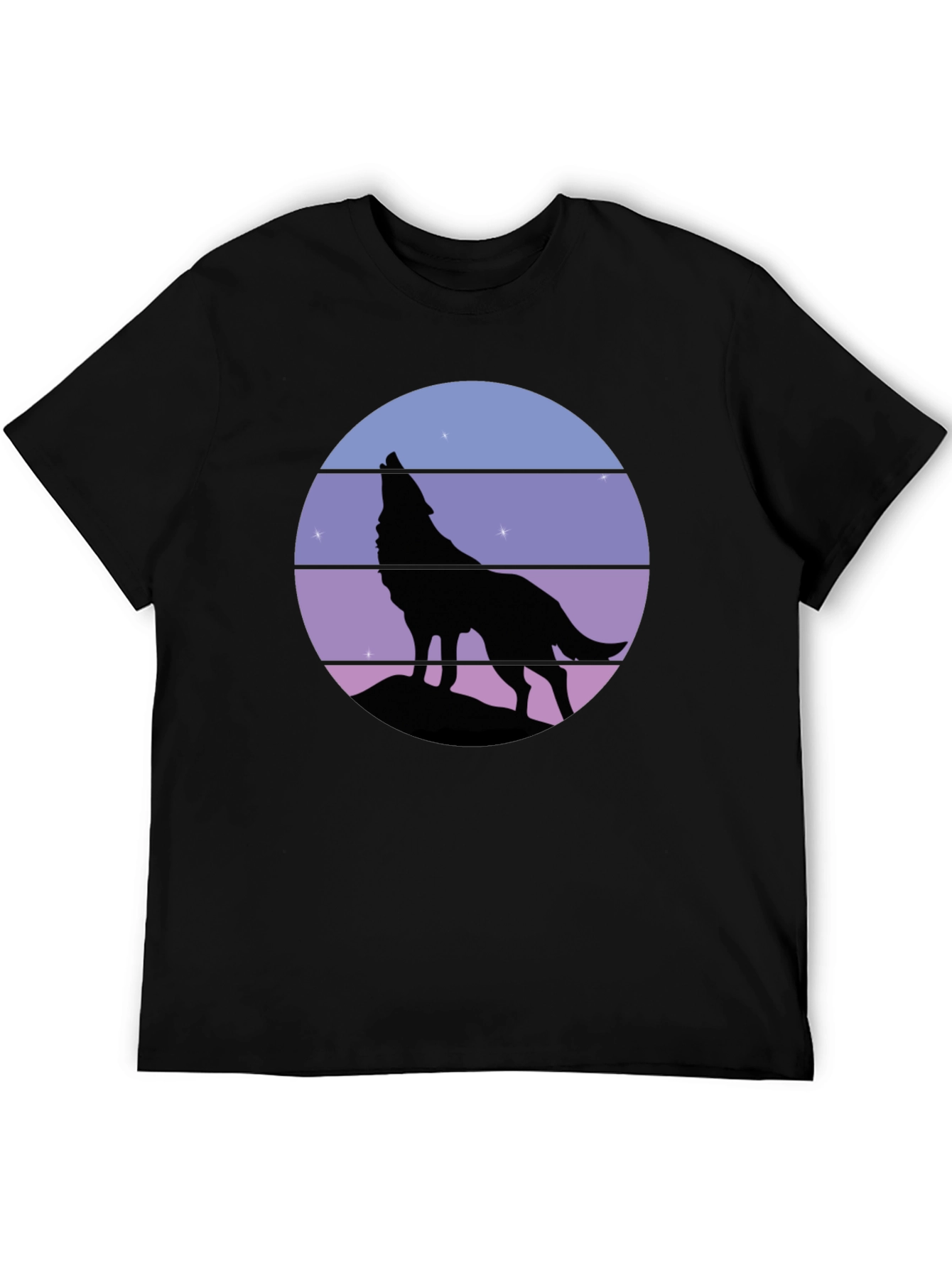 Wolf Howl Silhouette T-Shirt - Retro Style Tee