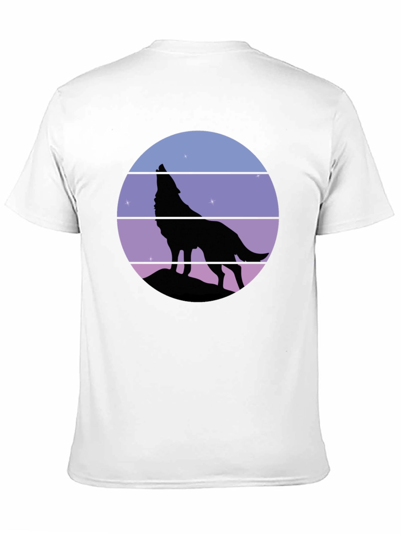 Wolf Howl Silhouette T-Shirt - Retro Style Tee