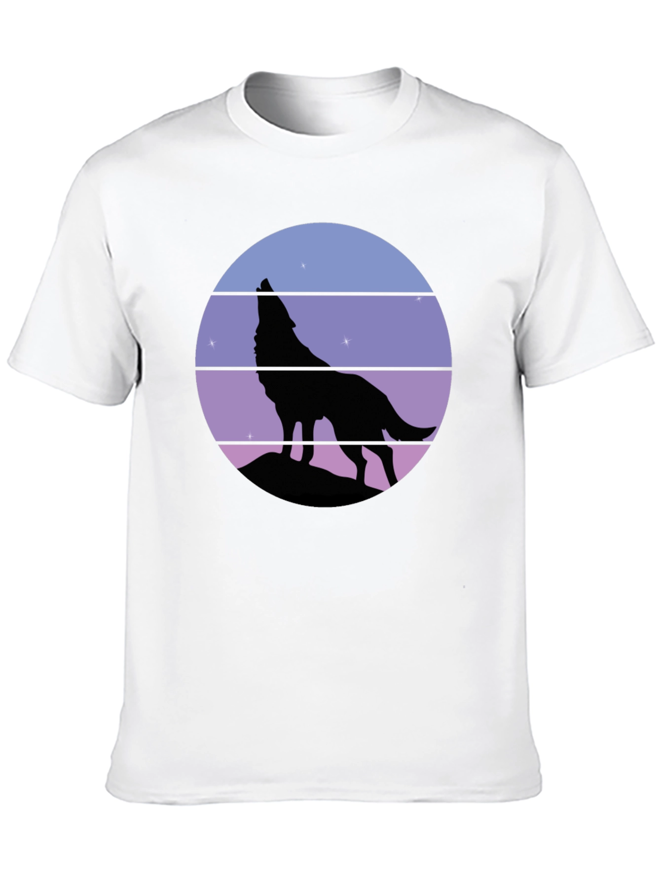 Wolf Howl Silhouette T-Shirt - Retro Style Tee