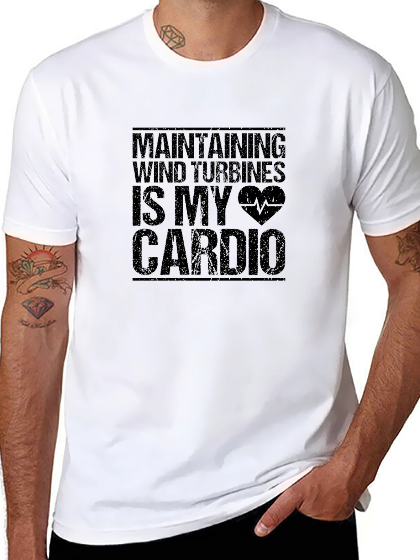 Wind Turbine Cardio Black T-Shirt