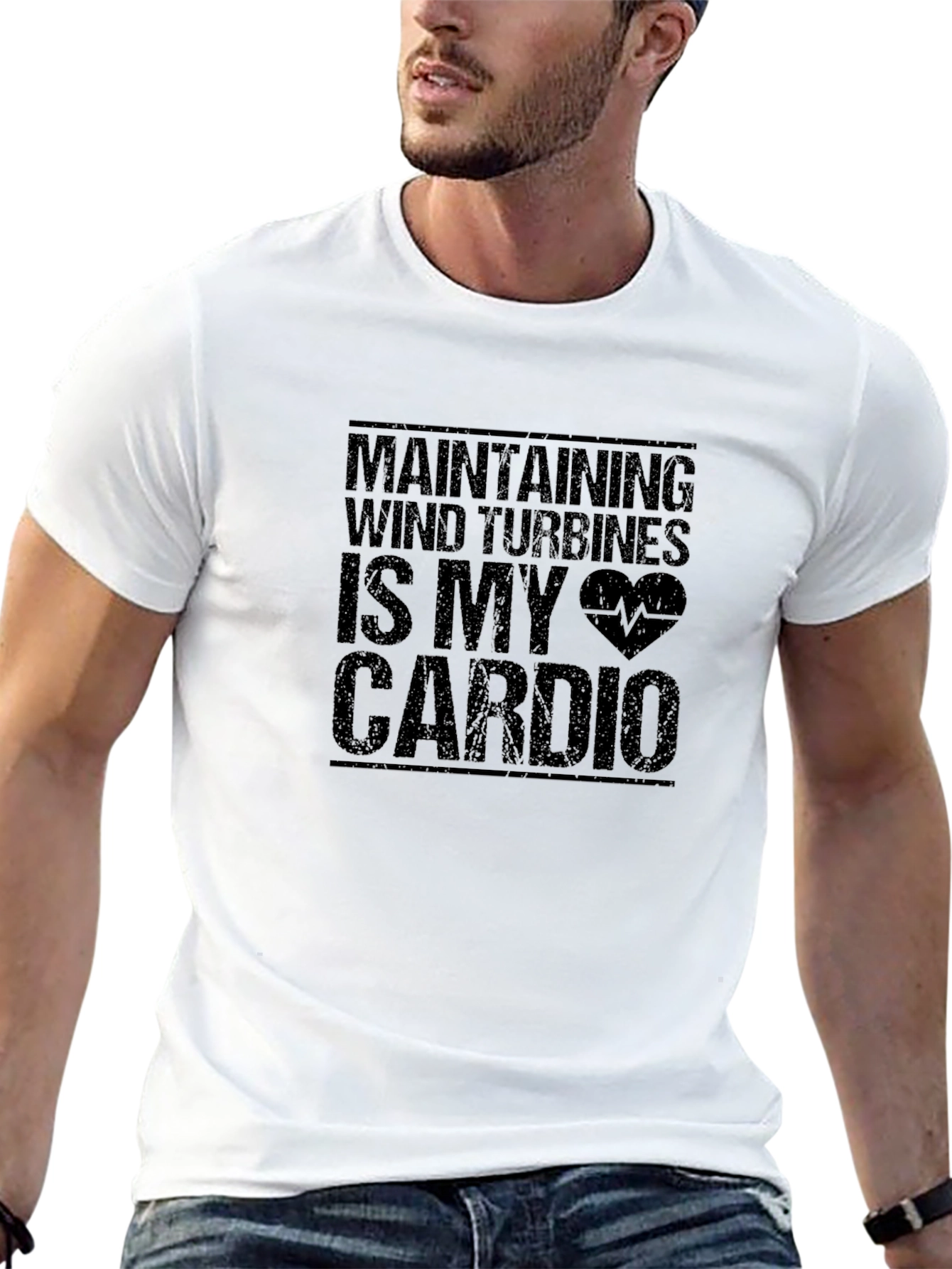 Wind Turbine Cardio Black T-Shirt